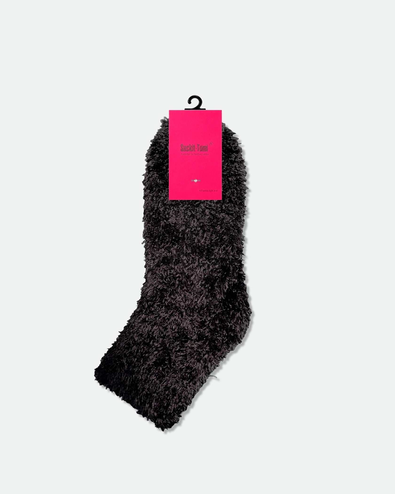 Women's Fluffy Crew Bed Socks Black