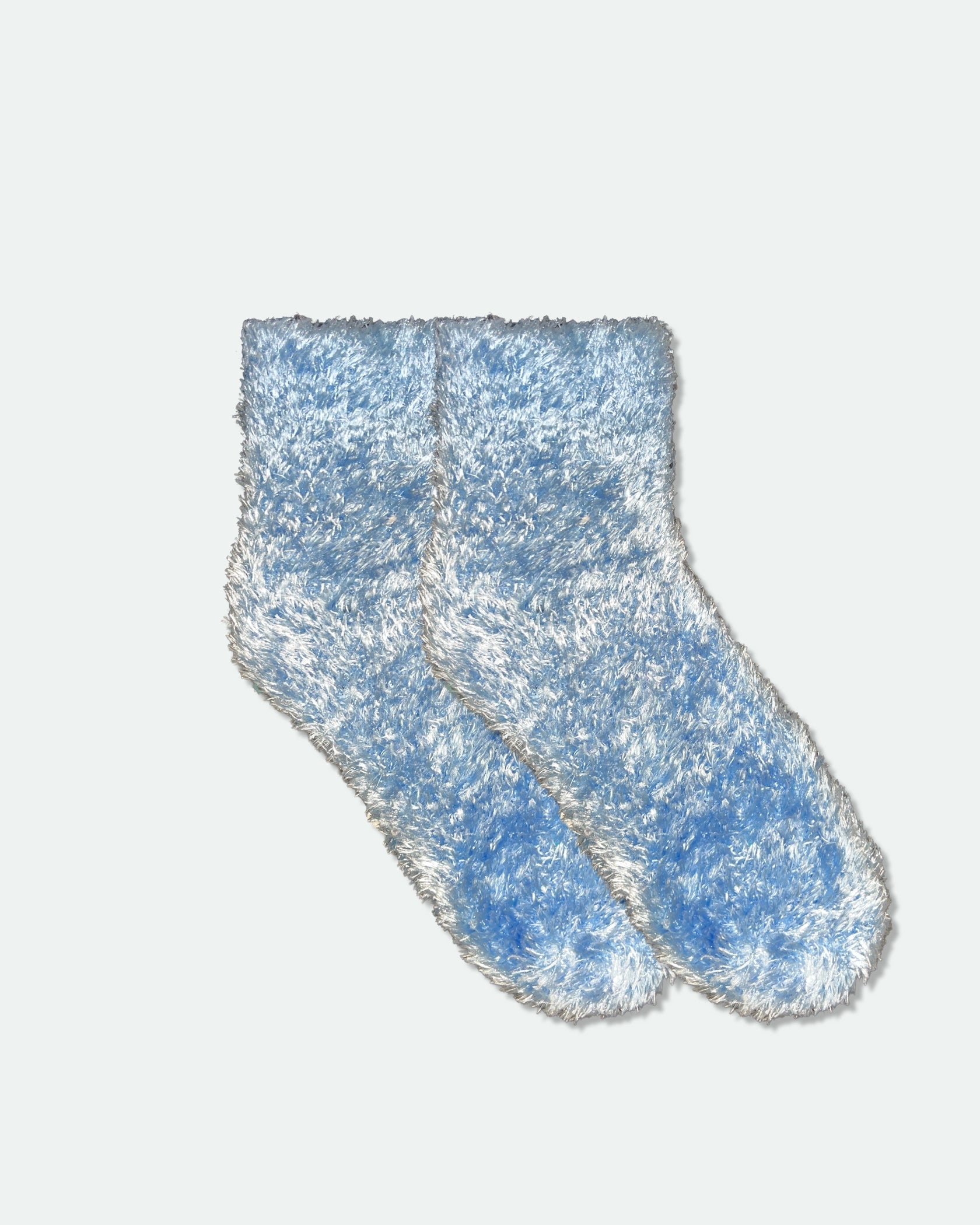 Women's Fluffy Crew Bed Socks Light Blue - Label