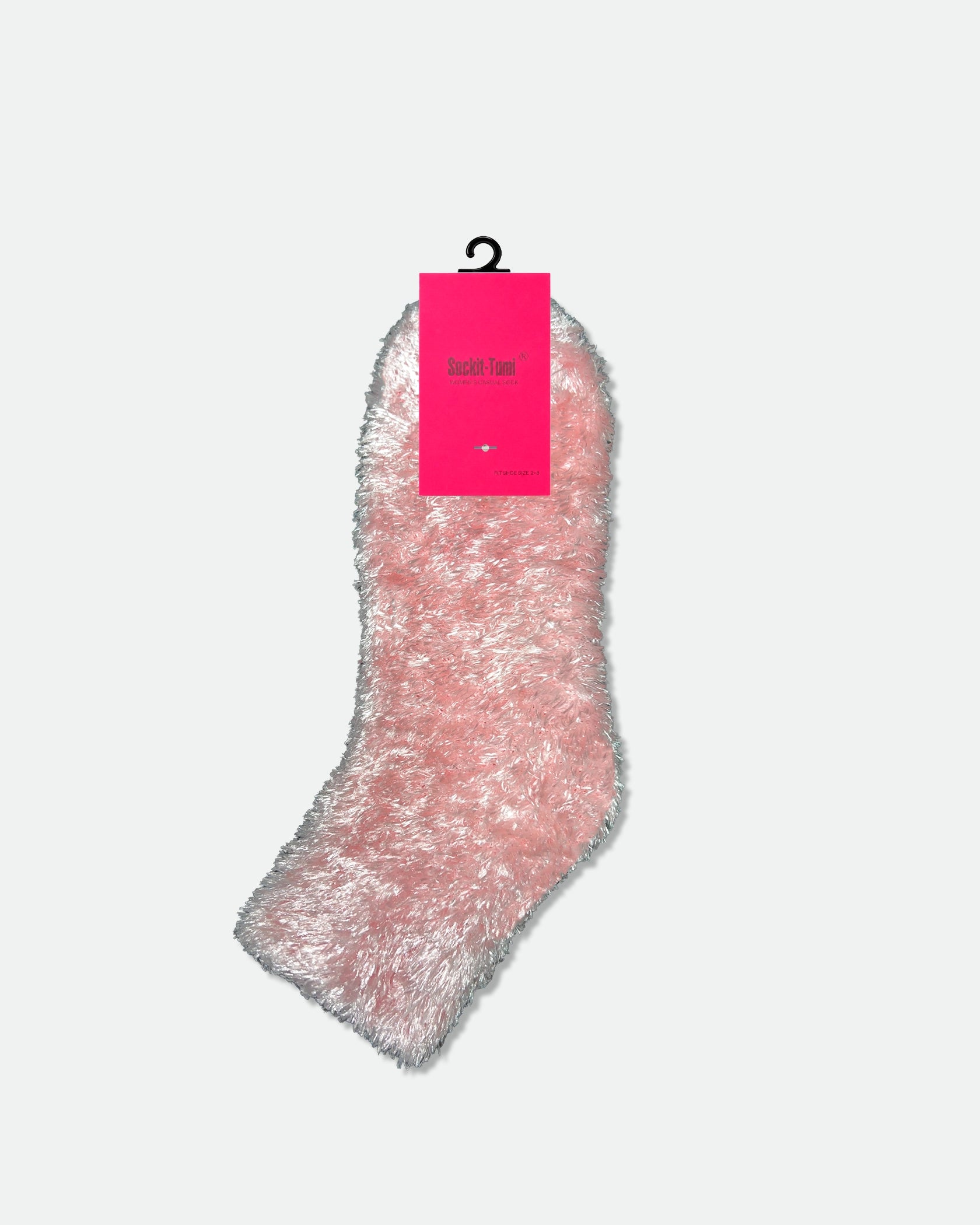 Women's Fluffy Crew Bed Socks Light Pink