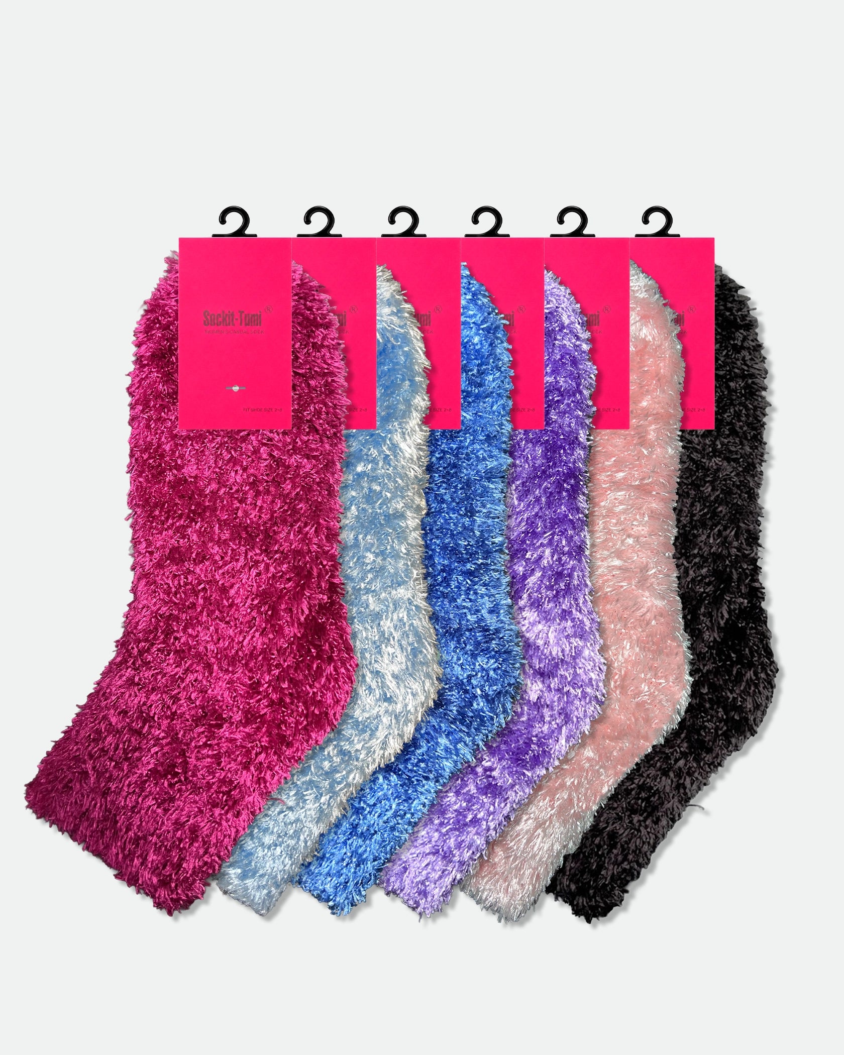 Women's Fluffy Crew Bed Socks Assorted Dozen Pack Mix