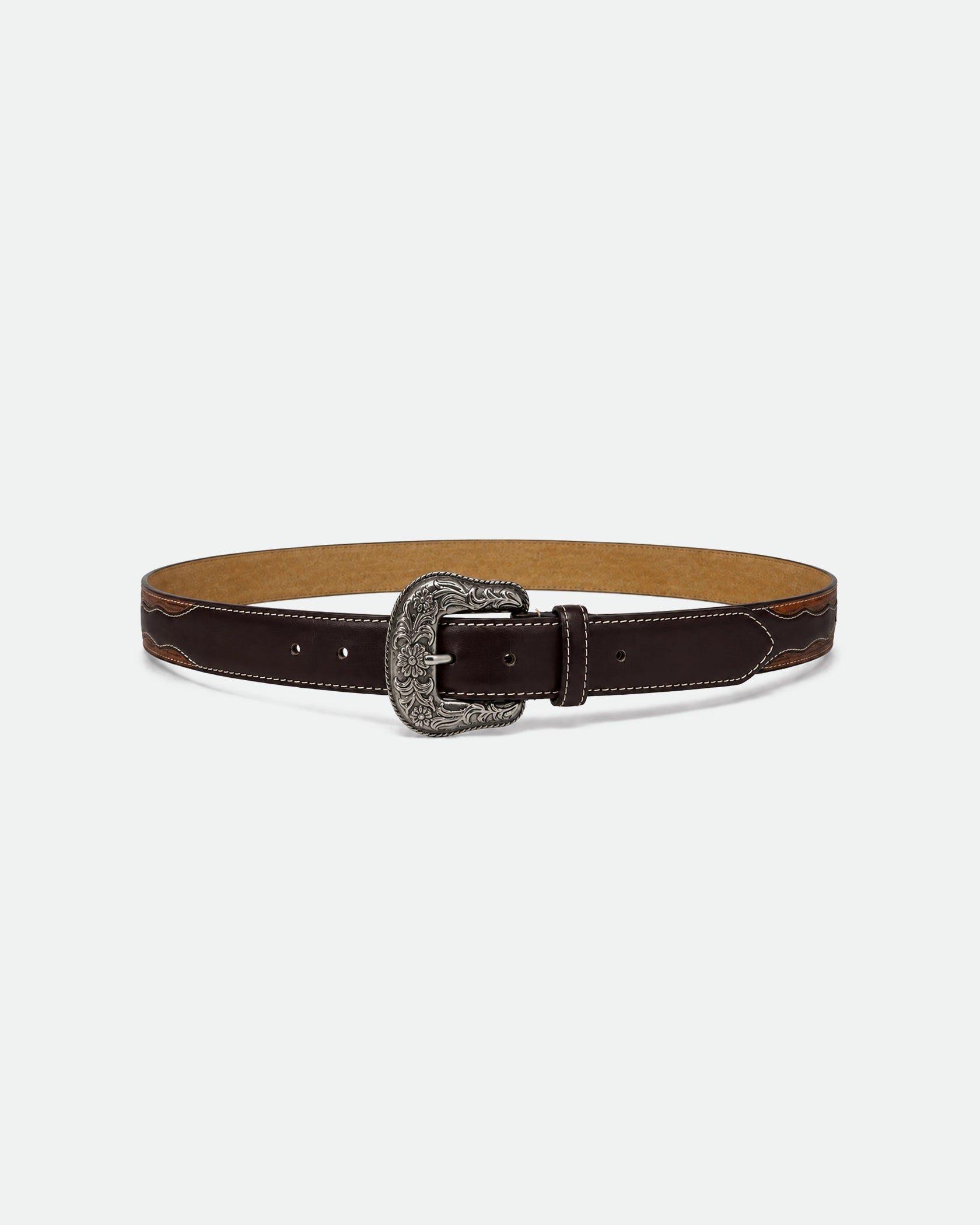 Black Smooth Leather Belt with Silver Pin Buckle 38mm