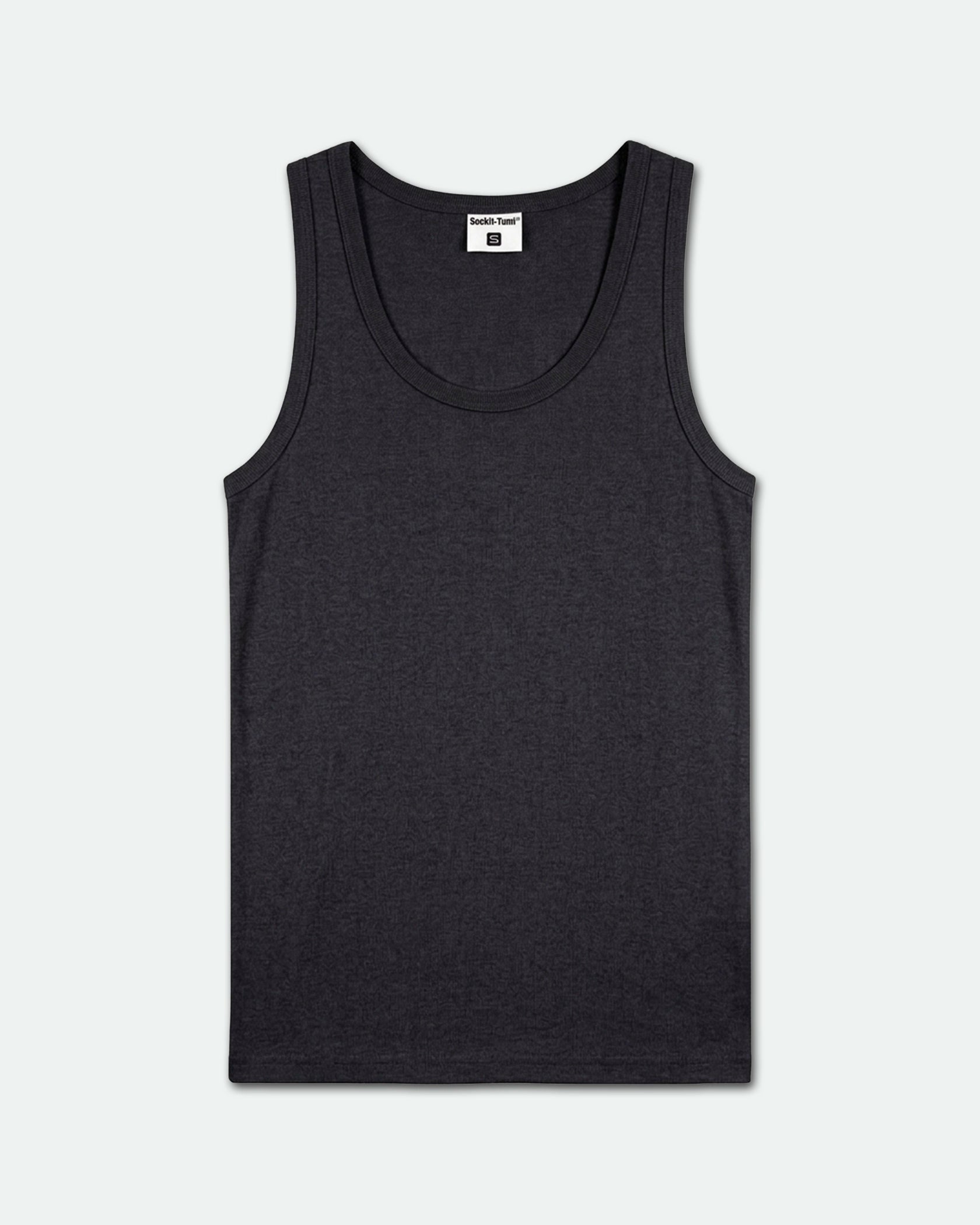 Sockit-Tumi 100% Cotton Plain Singlets Black