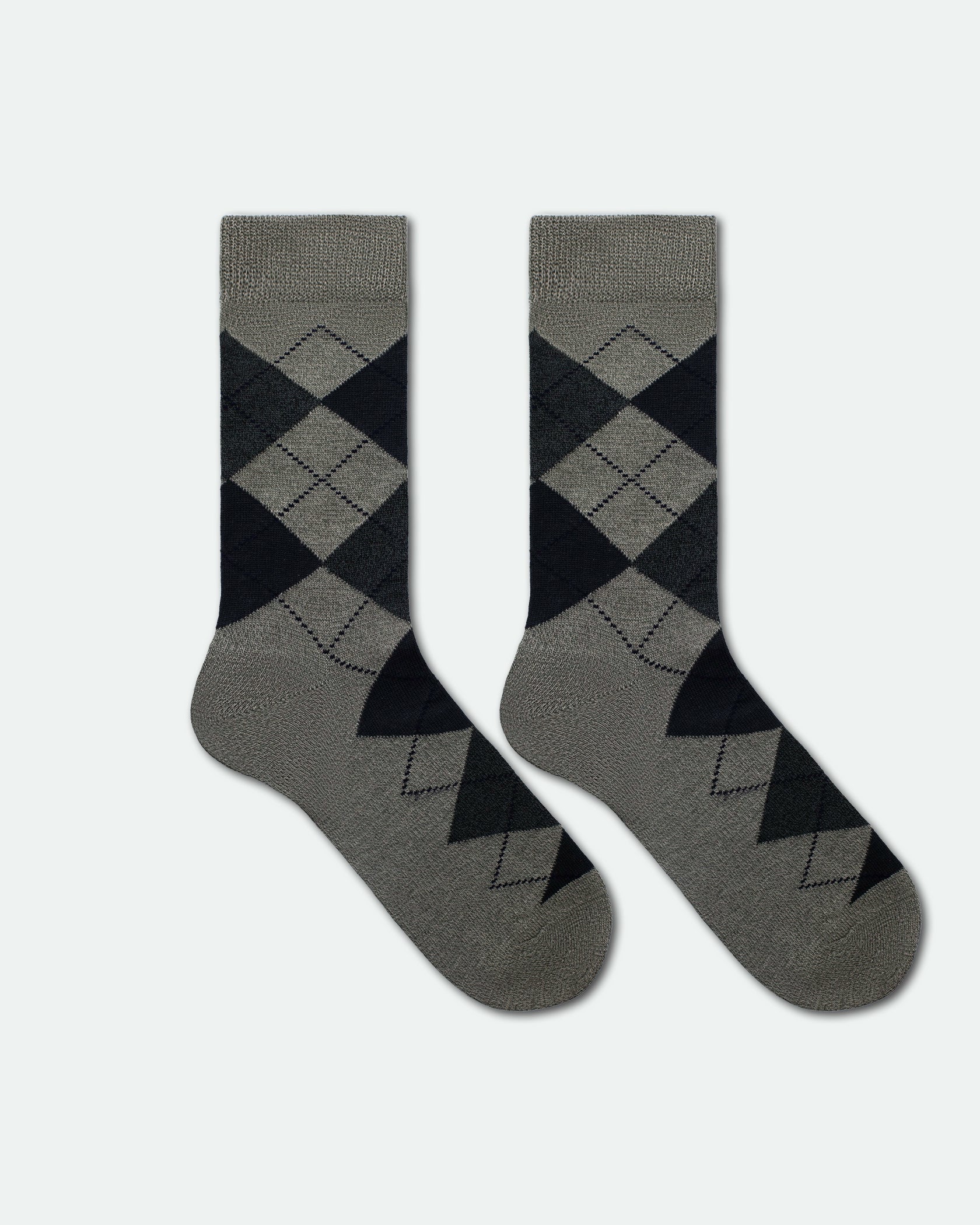 Men's Patterned Business Dress Socks Mix Argyle and Diamond
