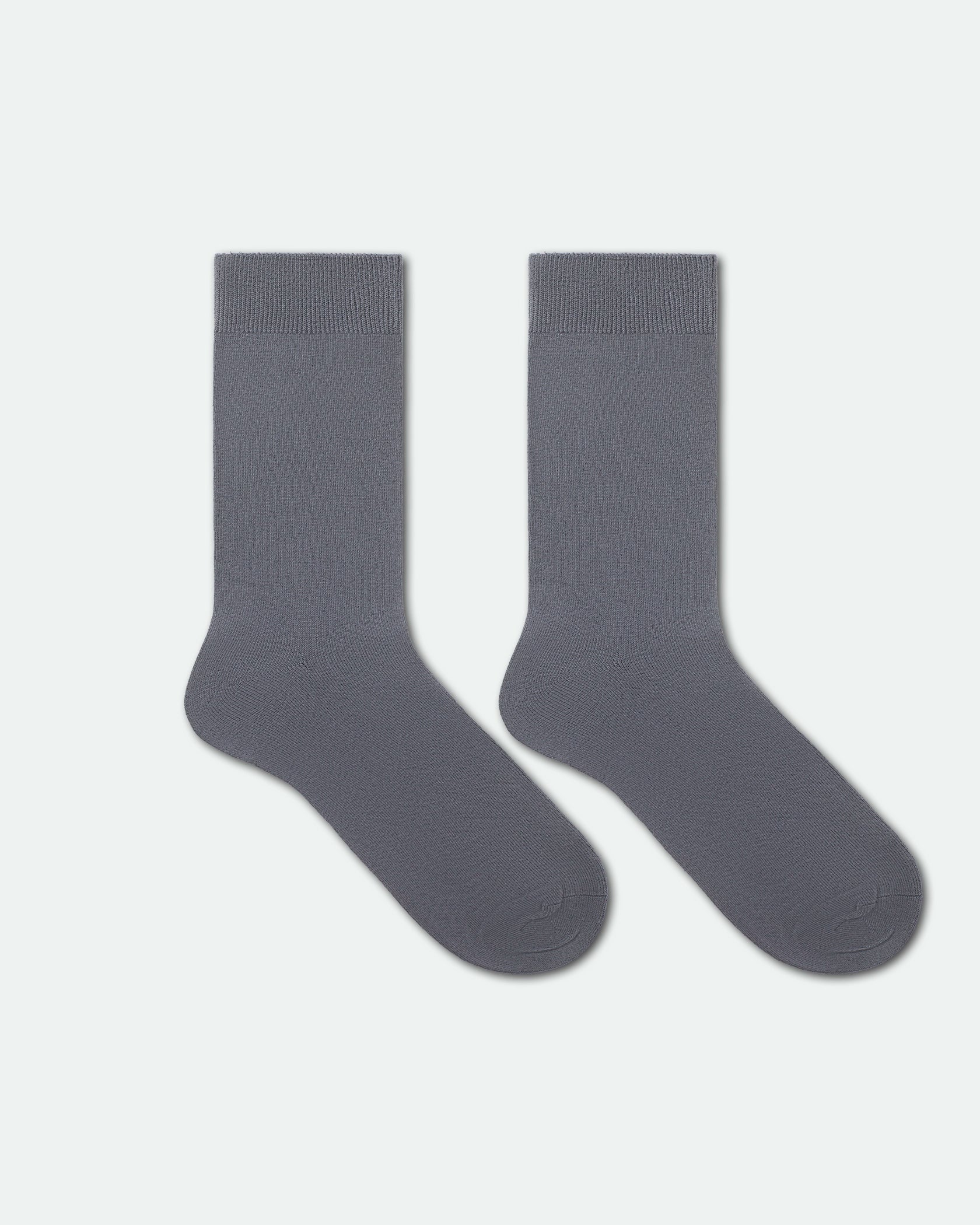 Women's Plain Premium Cotton Business Dress Socks Grey