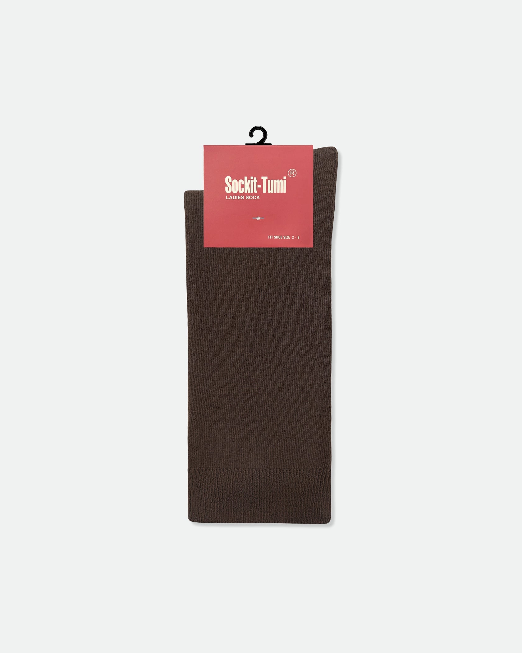 Women's Plain Premium Cotton Business Dress Socks Brown