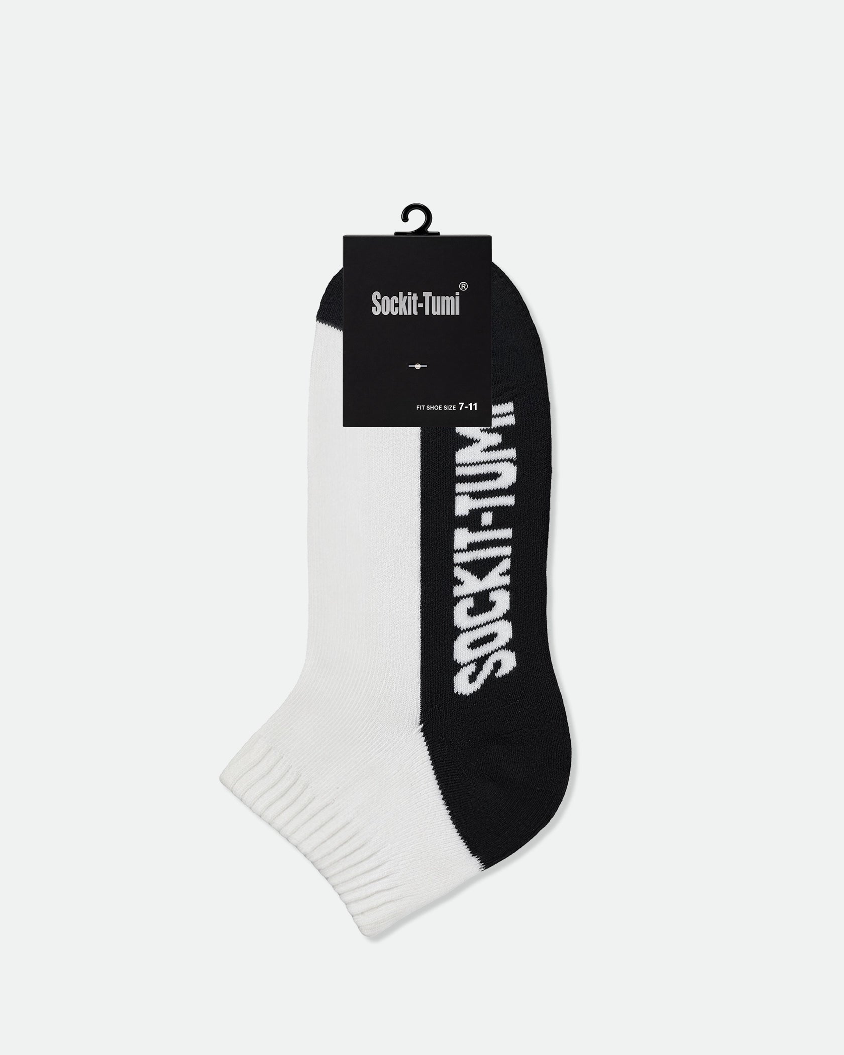 Men's Cotton Half Cushion Two Tone Ankle Sport Socks Black