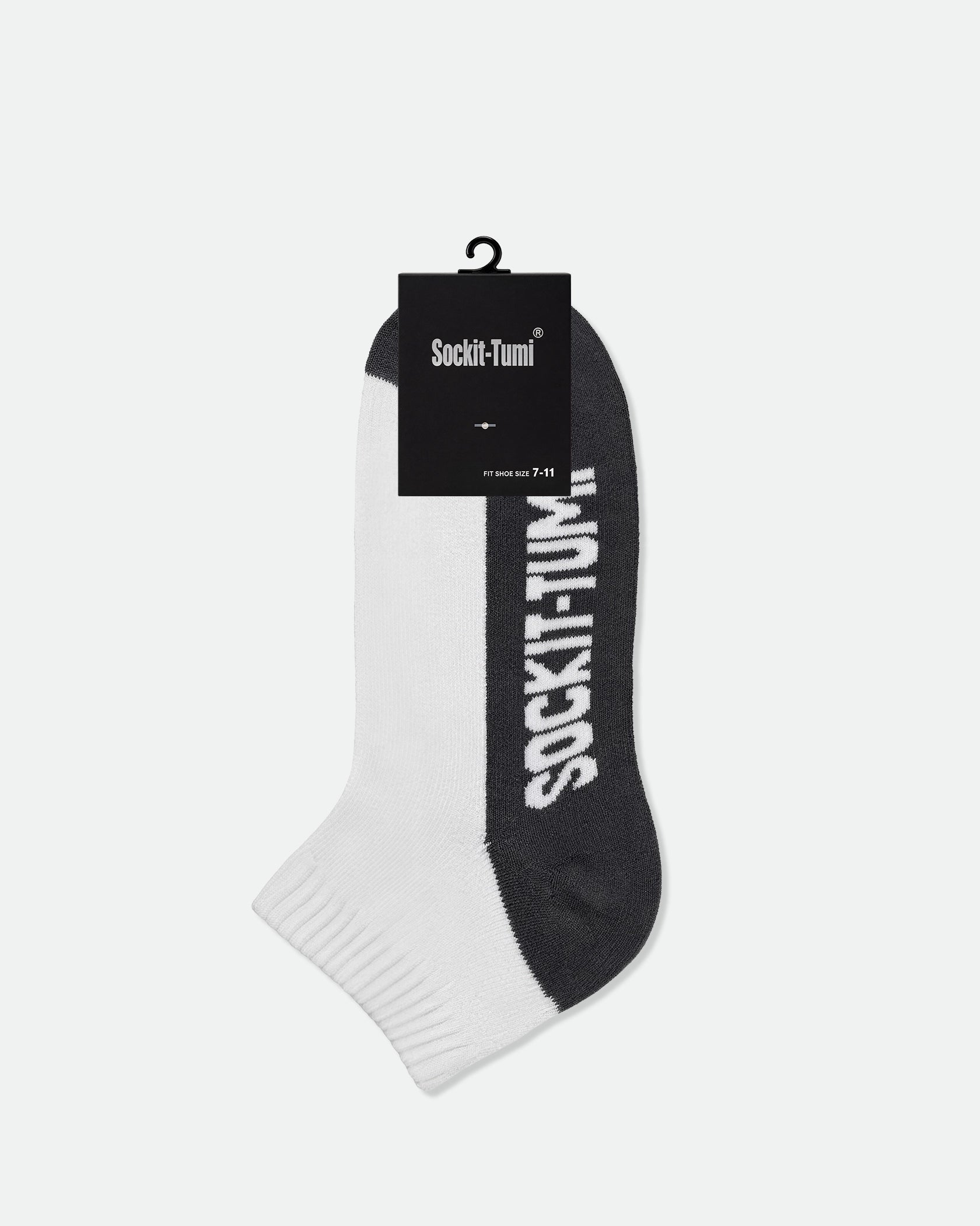 Men's Cotton Half Cushion Two Tone Ankle Sport Socks Dark Grey
