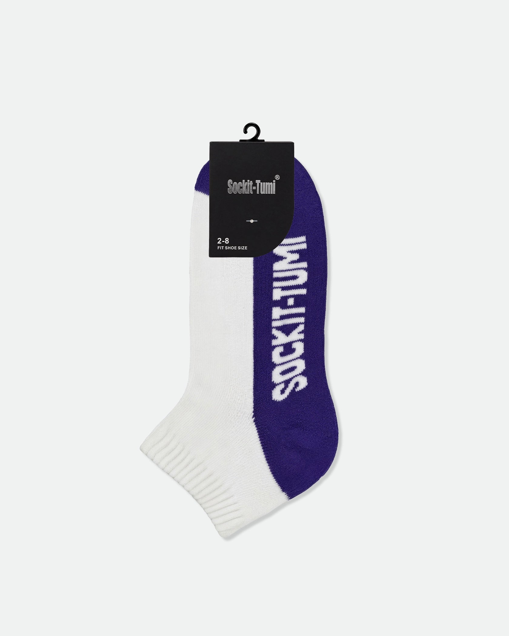Sockit-Tumi Women's Cotton Half Cushion Two Tone Ankle Sports Socks Dark Purple