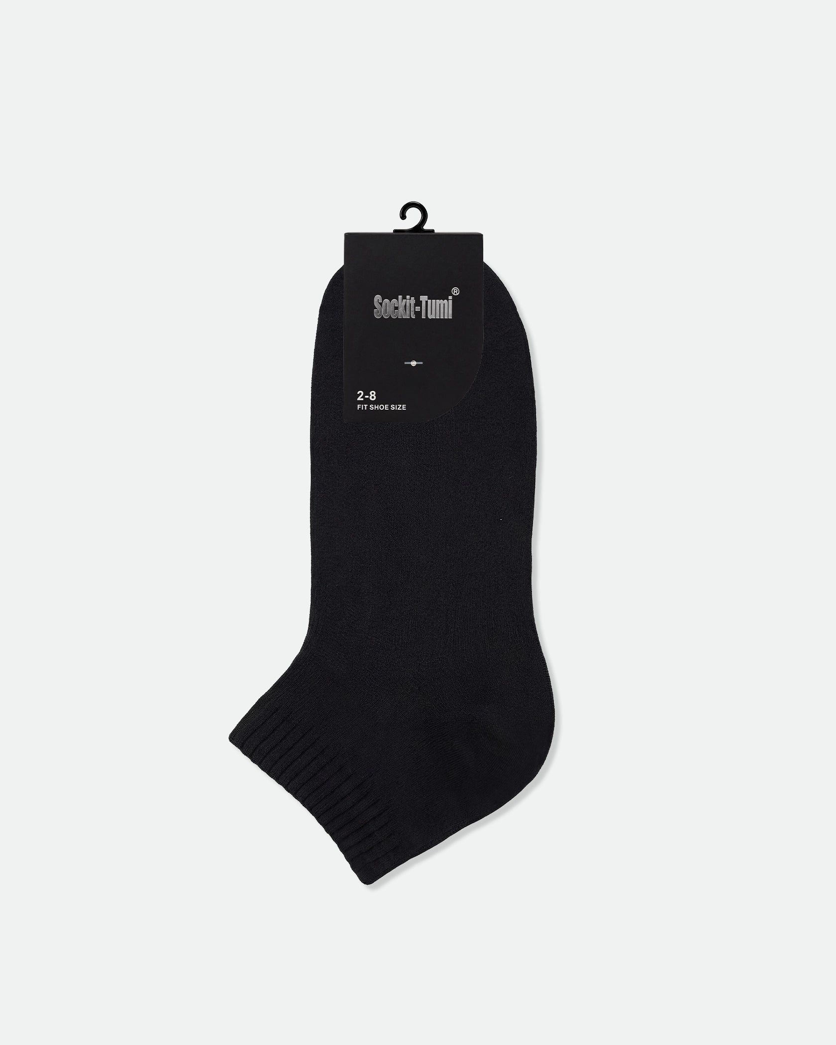 Sockit-Tumi Women's Cotton Half Cushion Two Tone Ankle Sports Socks Plain Black