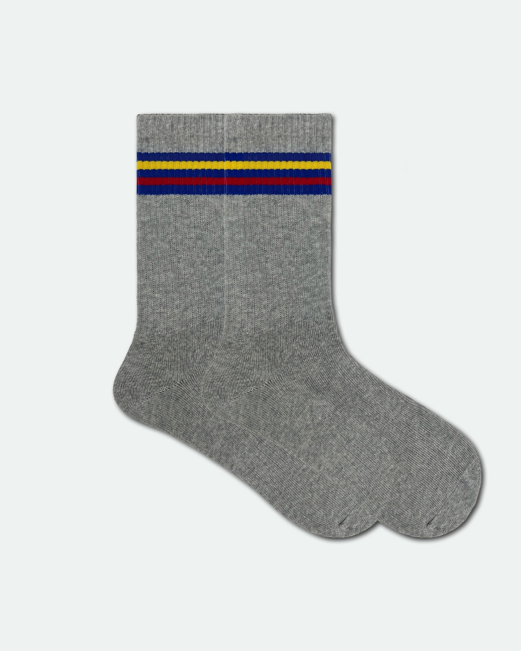 Sockit-Tumi Custom Cushioned School Socks Striped Blue/Yellow/Blue/Red/Blue