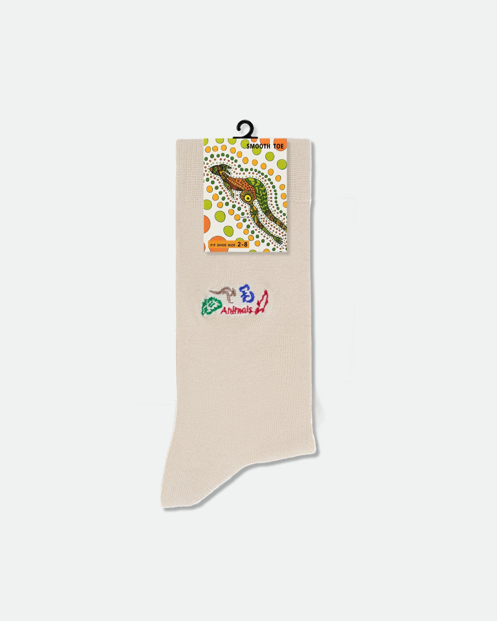 Women's Australian Souvenir Business Dress Socks Native Animal Embroidery Beige
