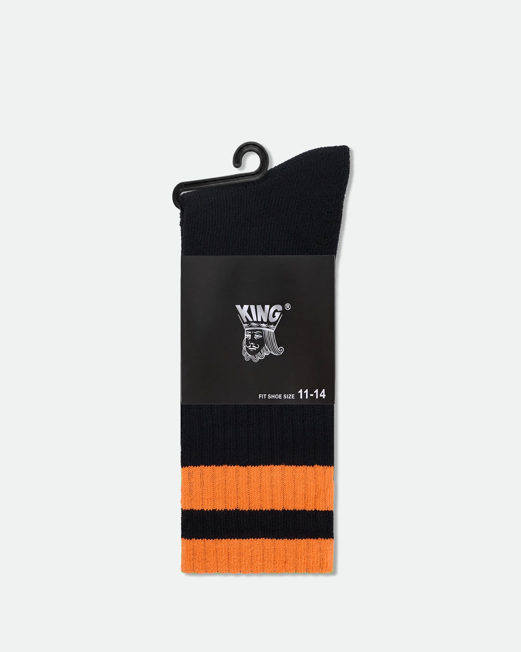 Men's Hi-Vis Safety Work Socks Black King Size Orange & Green