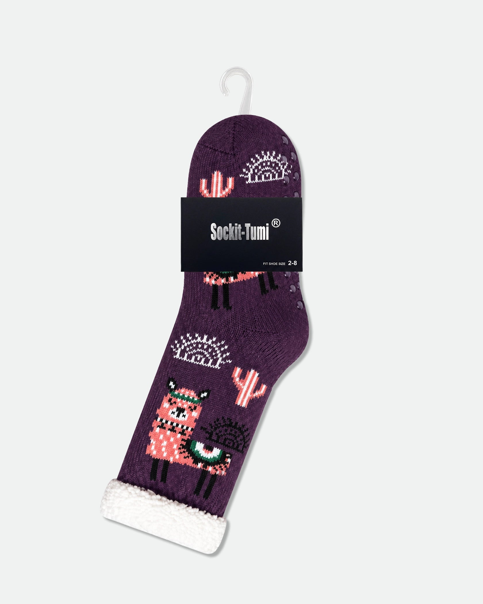 Women’s Sherpa-Lined Soft Non-Slip Thermal Winter Lounge Socks Alpaca — 6 Designs (2 Pairs Each)