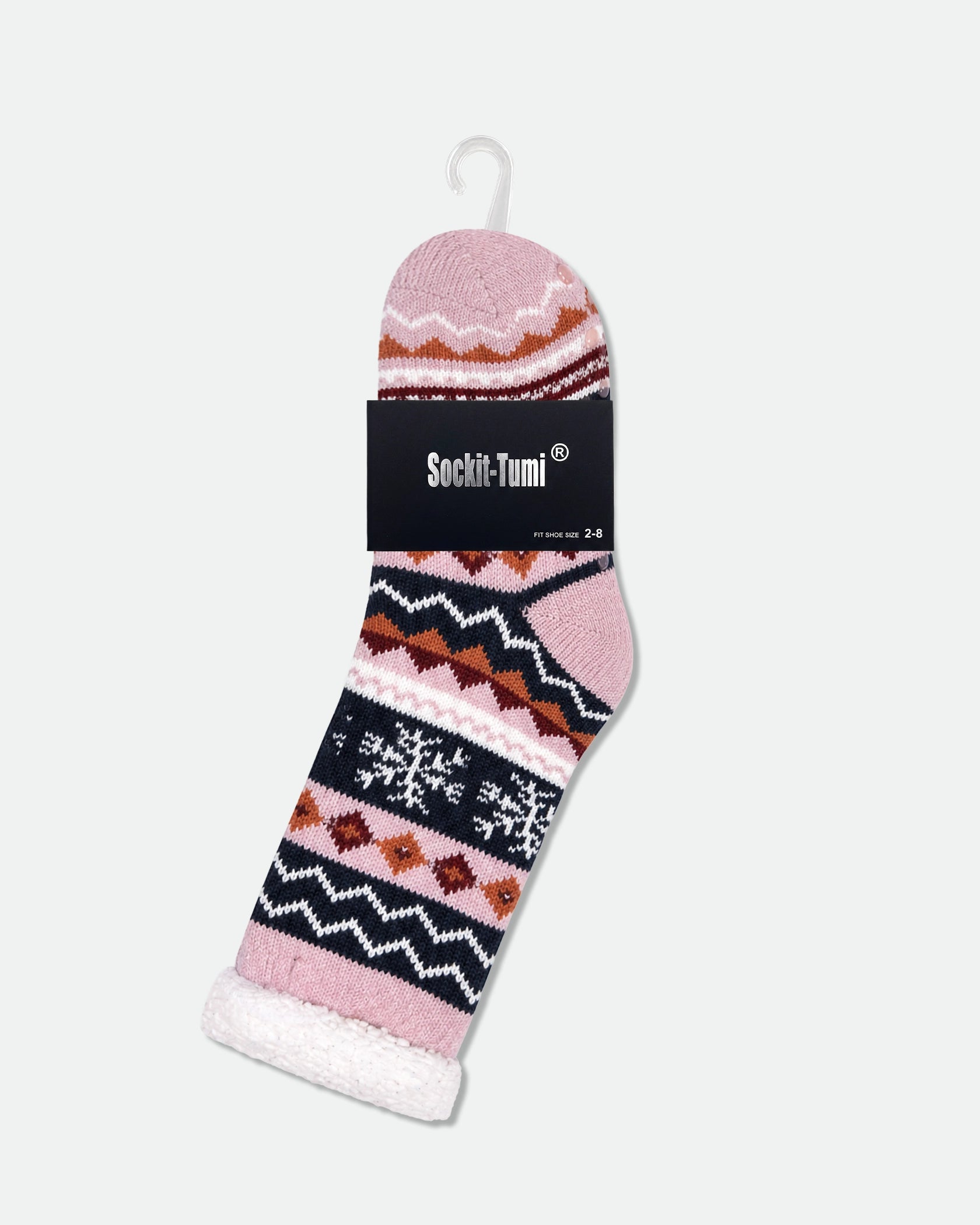 Women’s Sherpa-Lined Soft Non-Slip Thermal Winter Lounge Socks Snowflake — 6 Designs (2 Pairs Each)