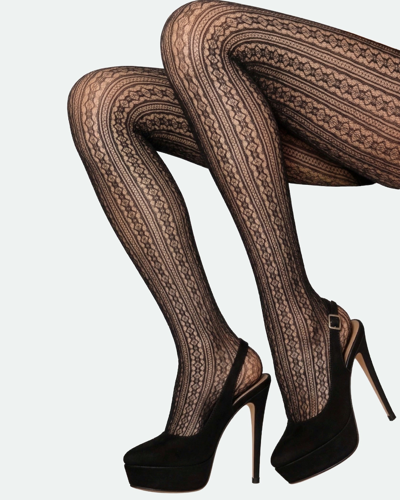 Ladies Fashion FIshnet Tights Vertical Crochet