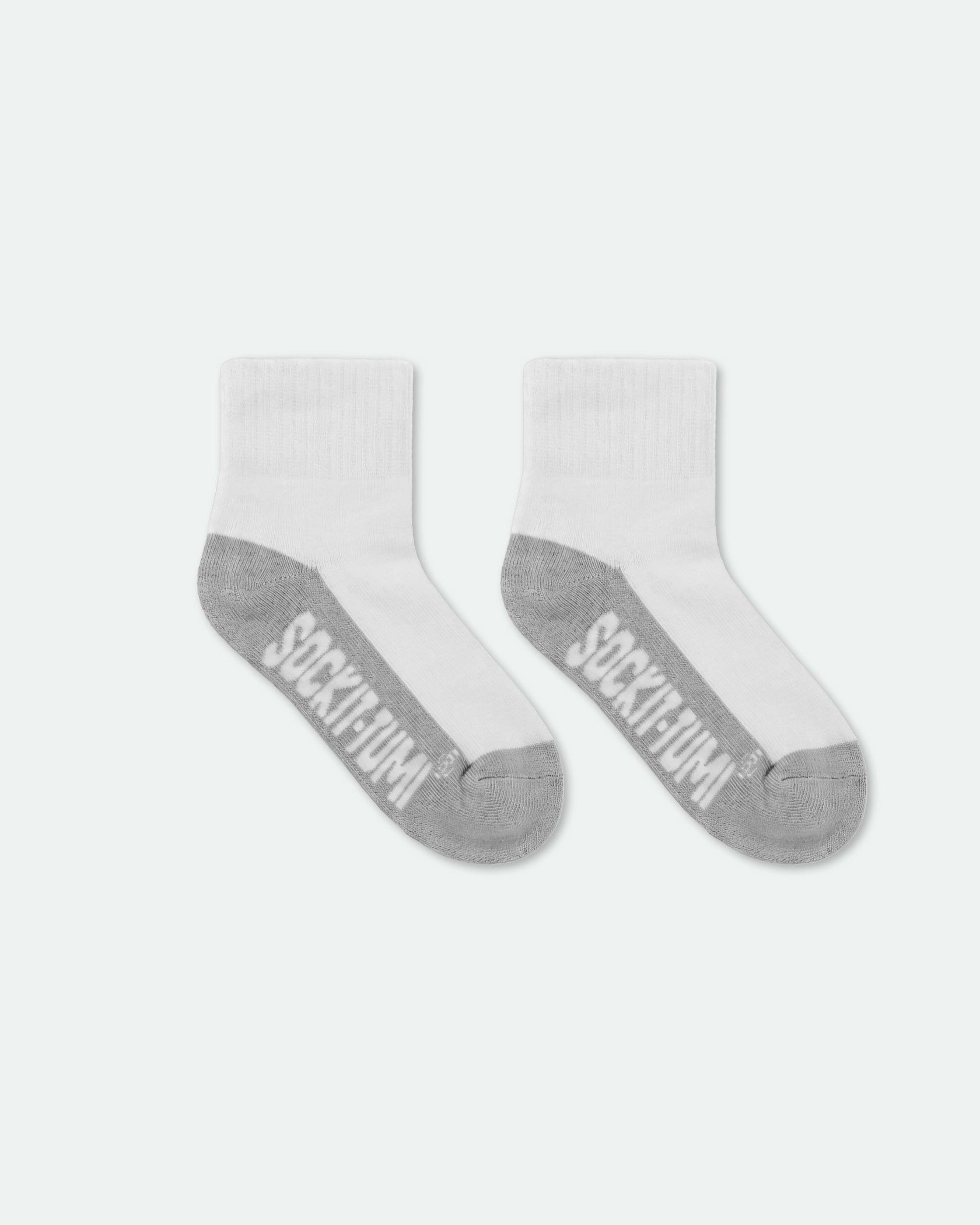 Kids Half Tone Cushioned Ankle Sports Socks Grey