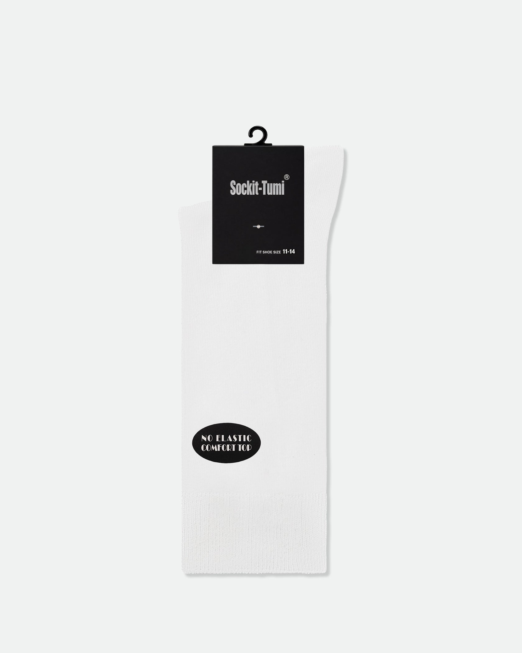 Sockit-Tumi Men's Diabetic Friendly Business Dress Socks Comfort Loose Top King Size White