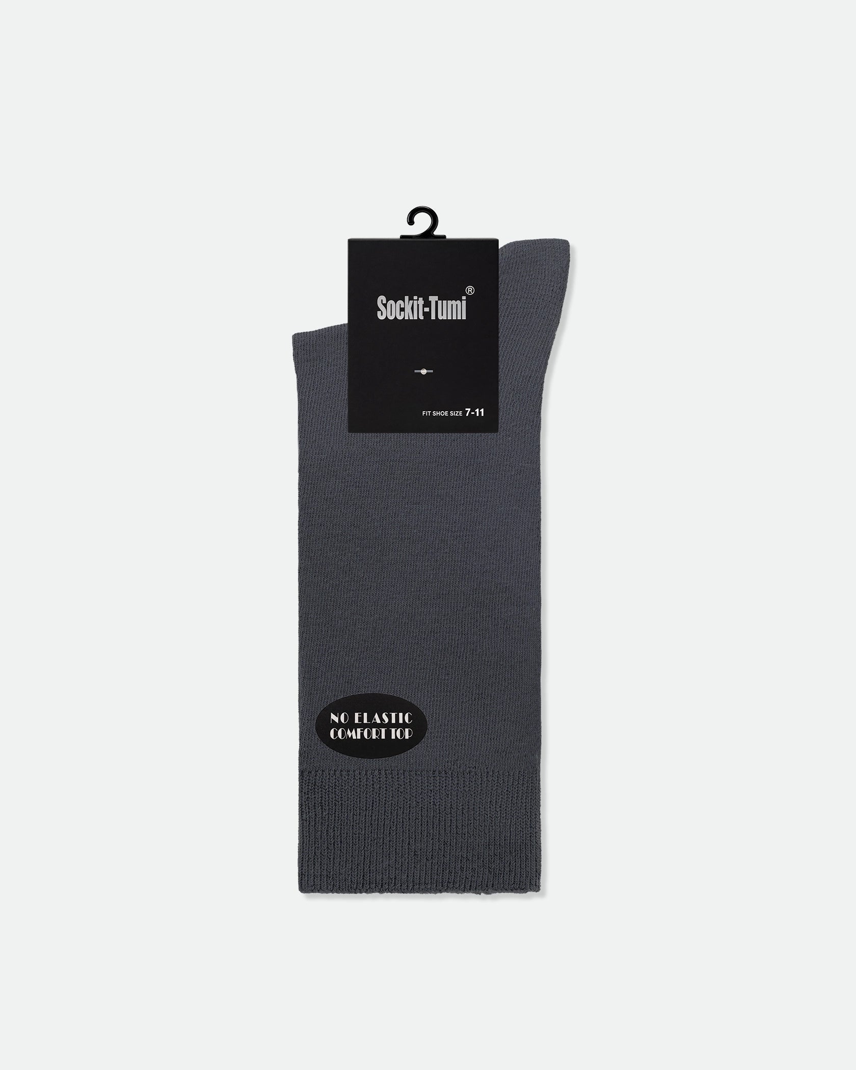 Men's Diabetic Friendly Business Dress Socks Comfort Loose Top Grey