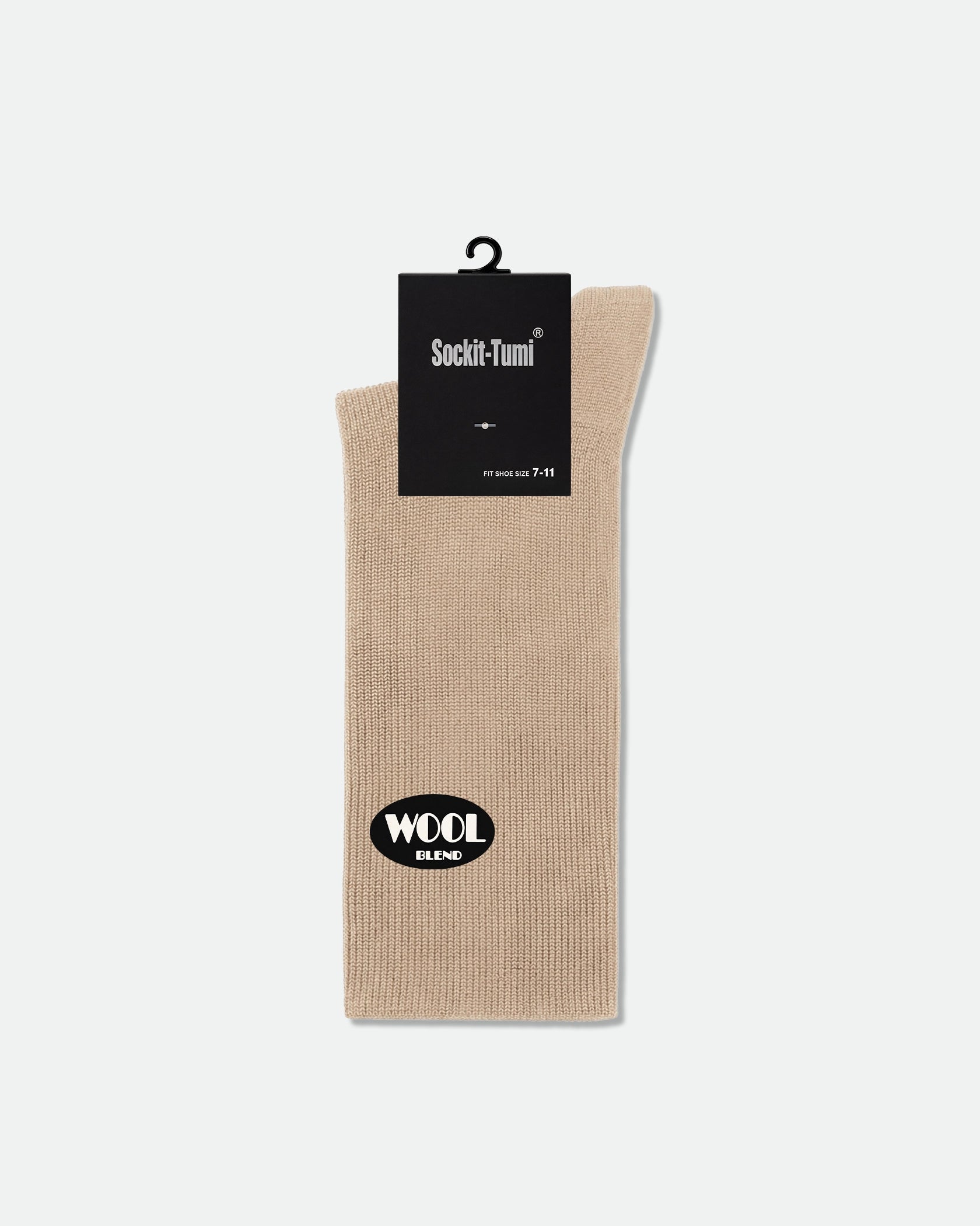 Sockit-Tumi Men's Fine Wool Business Dress Socks Beige