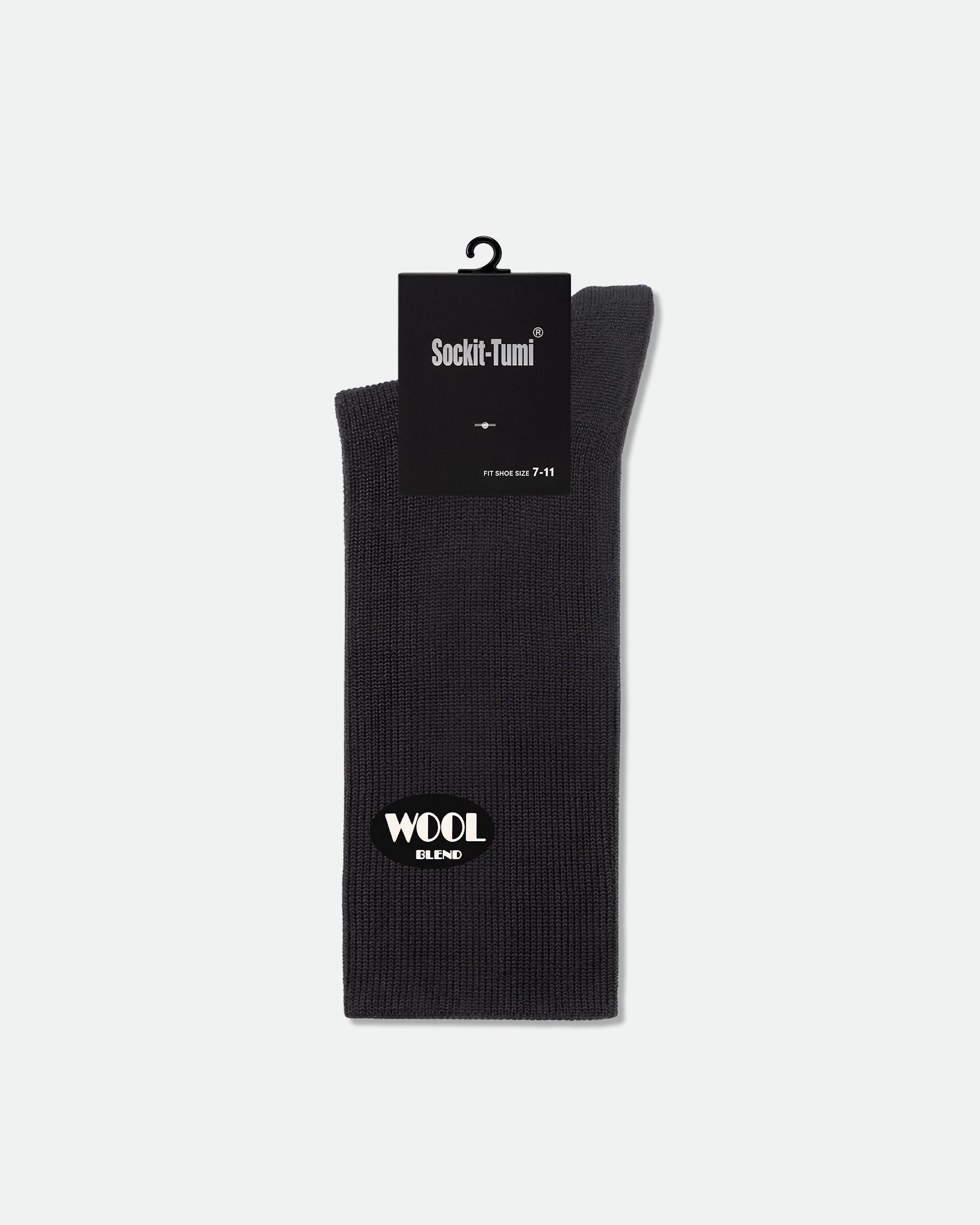 Sockit-Tumi Men's Fine Wool Business Dress Socks Dark Grey
