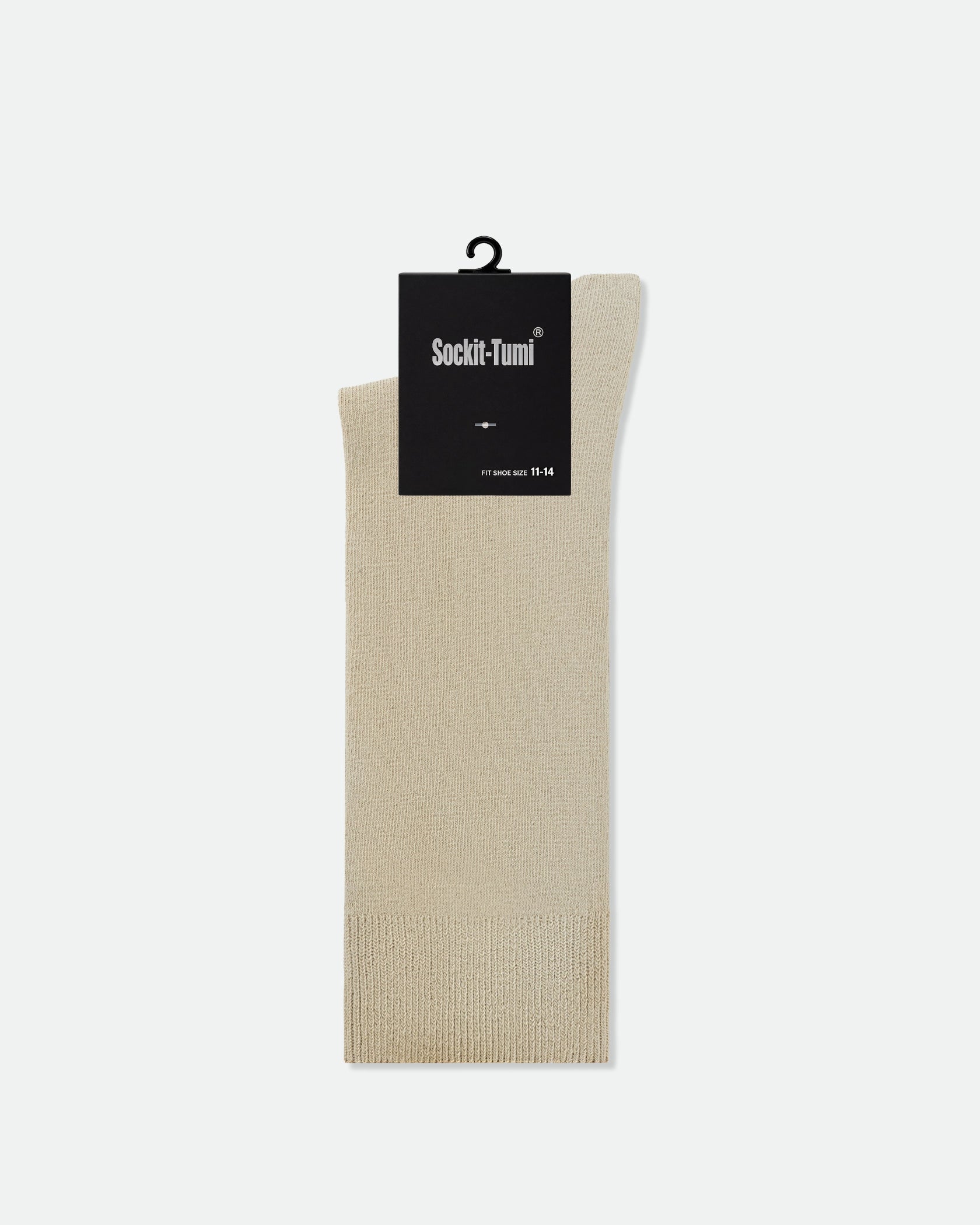 Sockit-Tumi Men's Plain Premium Cotton Business Dress Socks King Size Beige