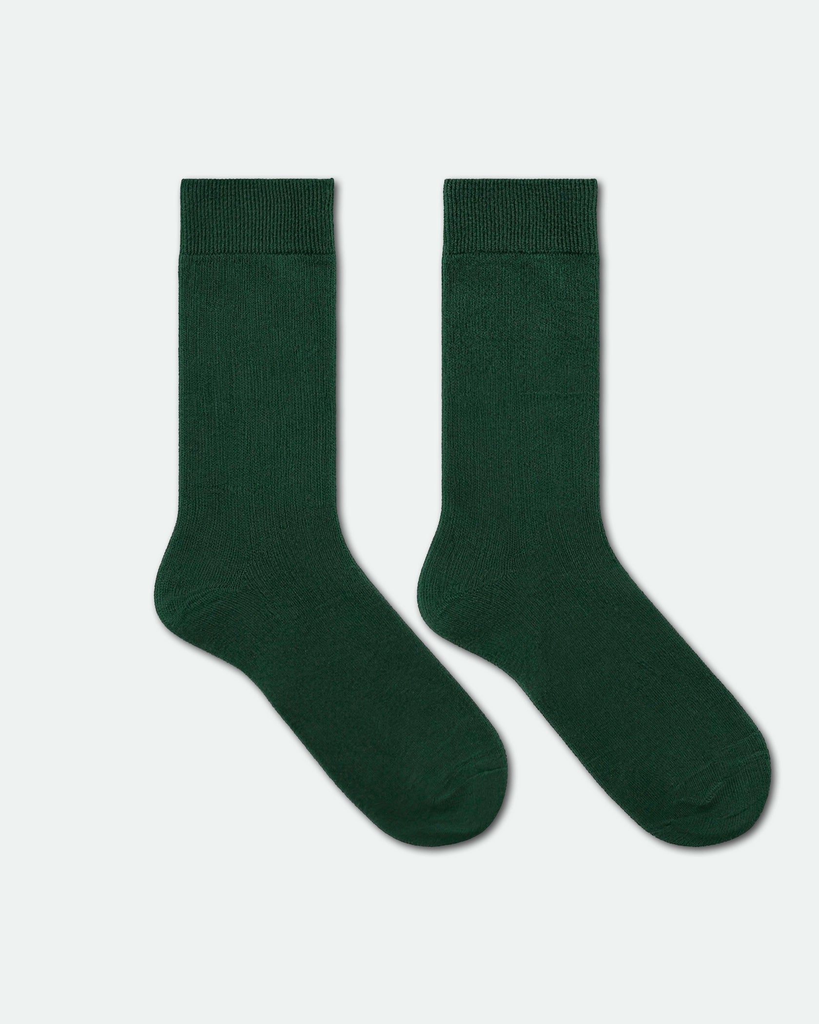 Sockit-Tumi Men's Plain Premium Cotton Business Dress Socks King Size Green flat lay