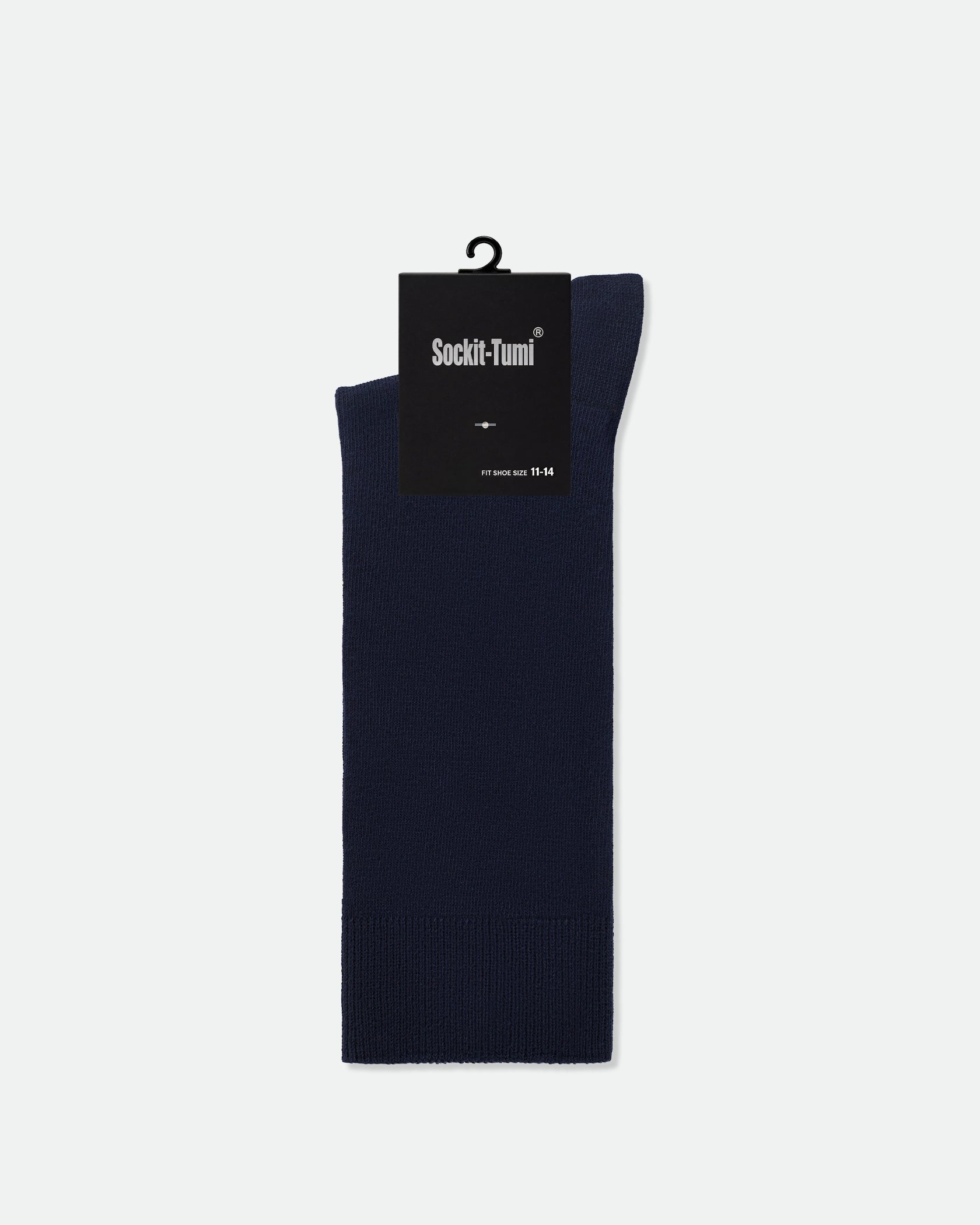 Sockit-Tumi Men's Plain Premium Cotton Business Dress Socks King Size Navy Blue