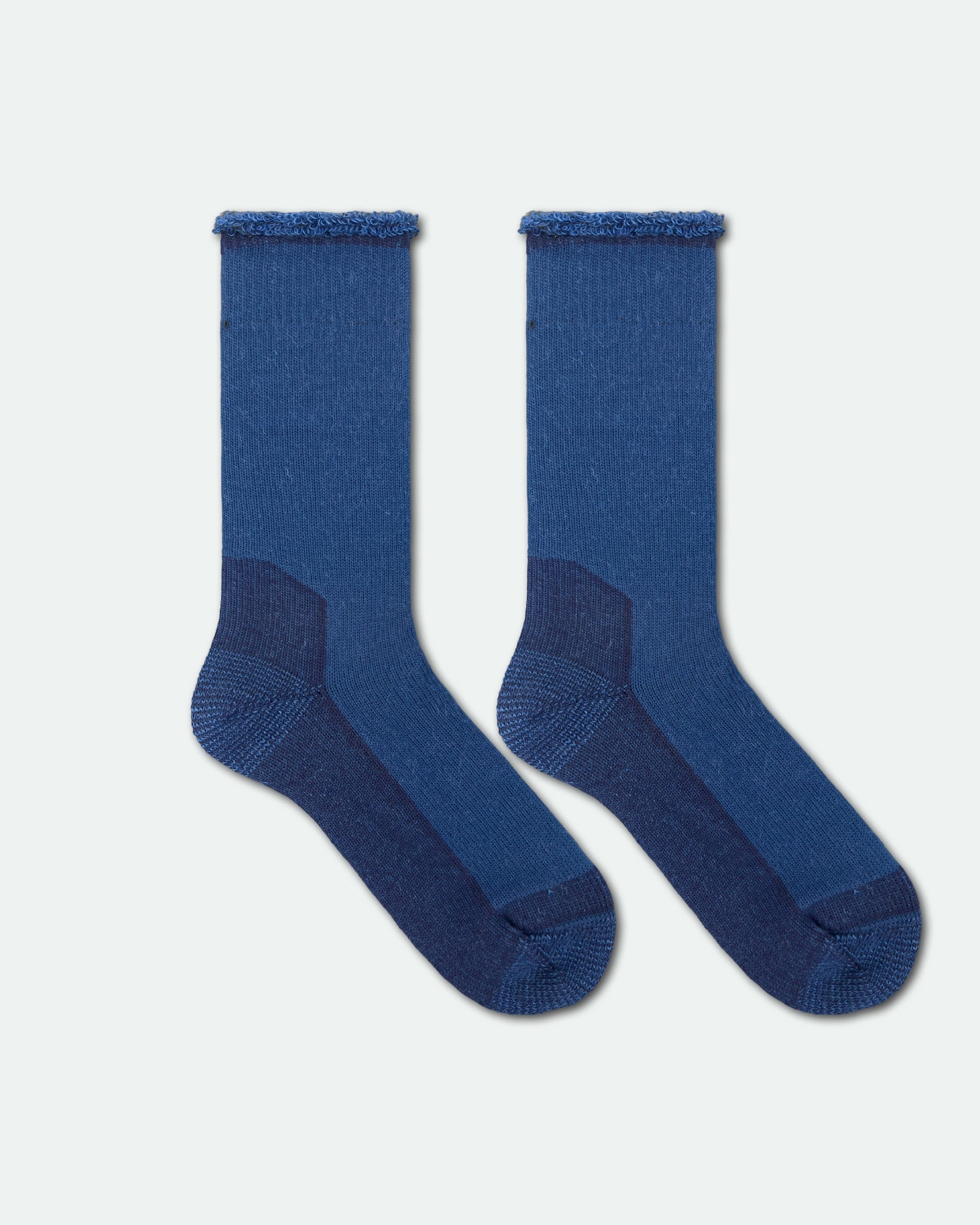Men's Thermoregulating Inner Cushioning Wool Work Socks King Size Navy Blue