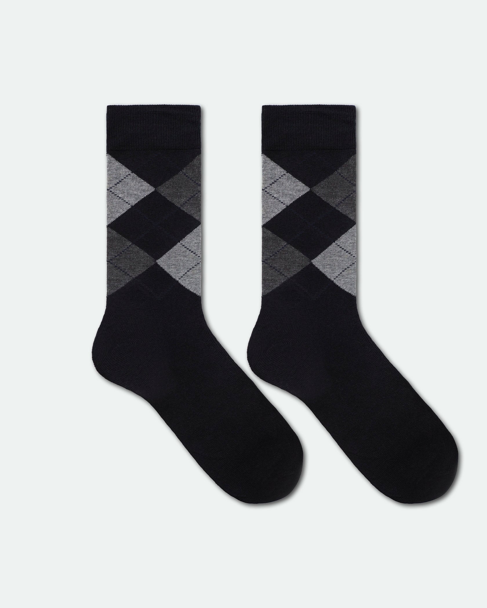 Men's Patterned Business Dress Socks Mix Design Black
