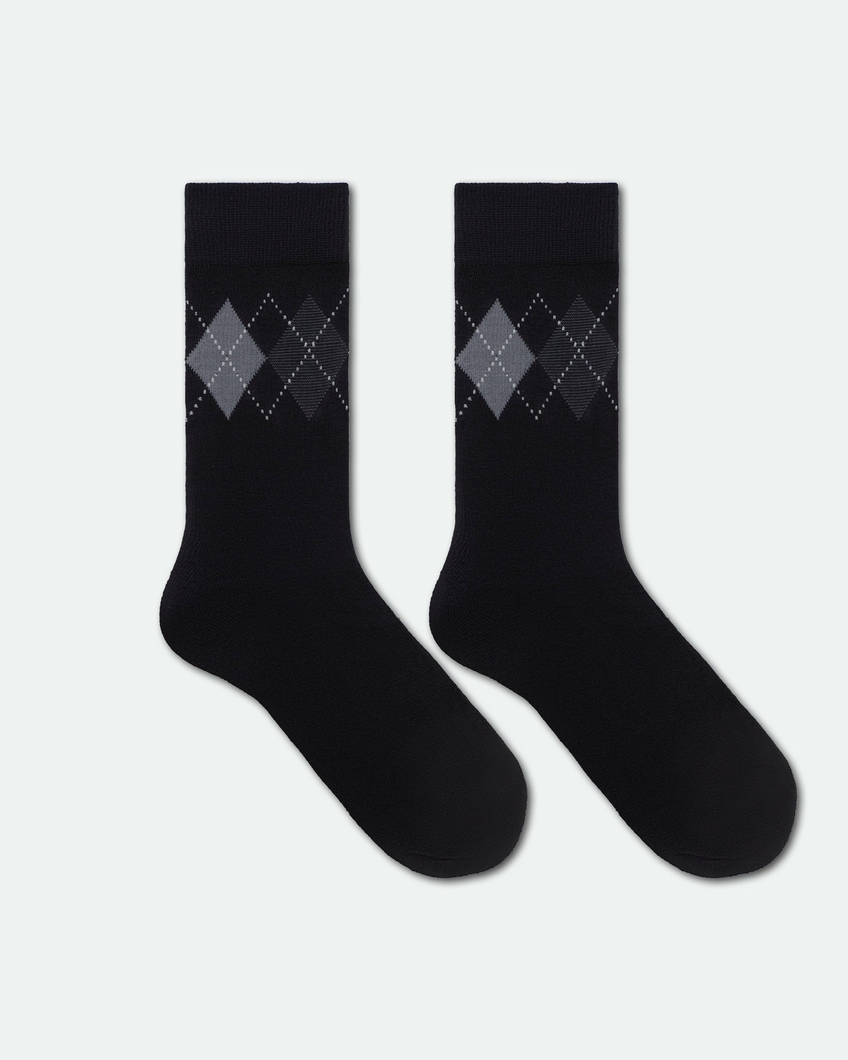 Men's Patterned Business Dress Socks Mix Design Black