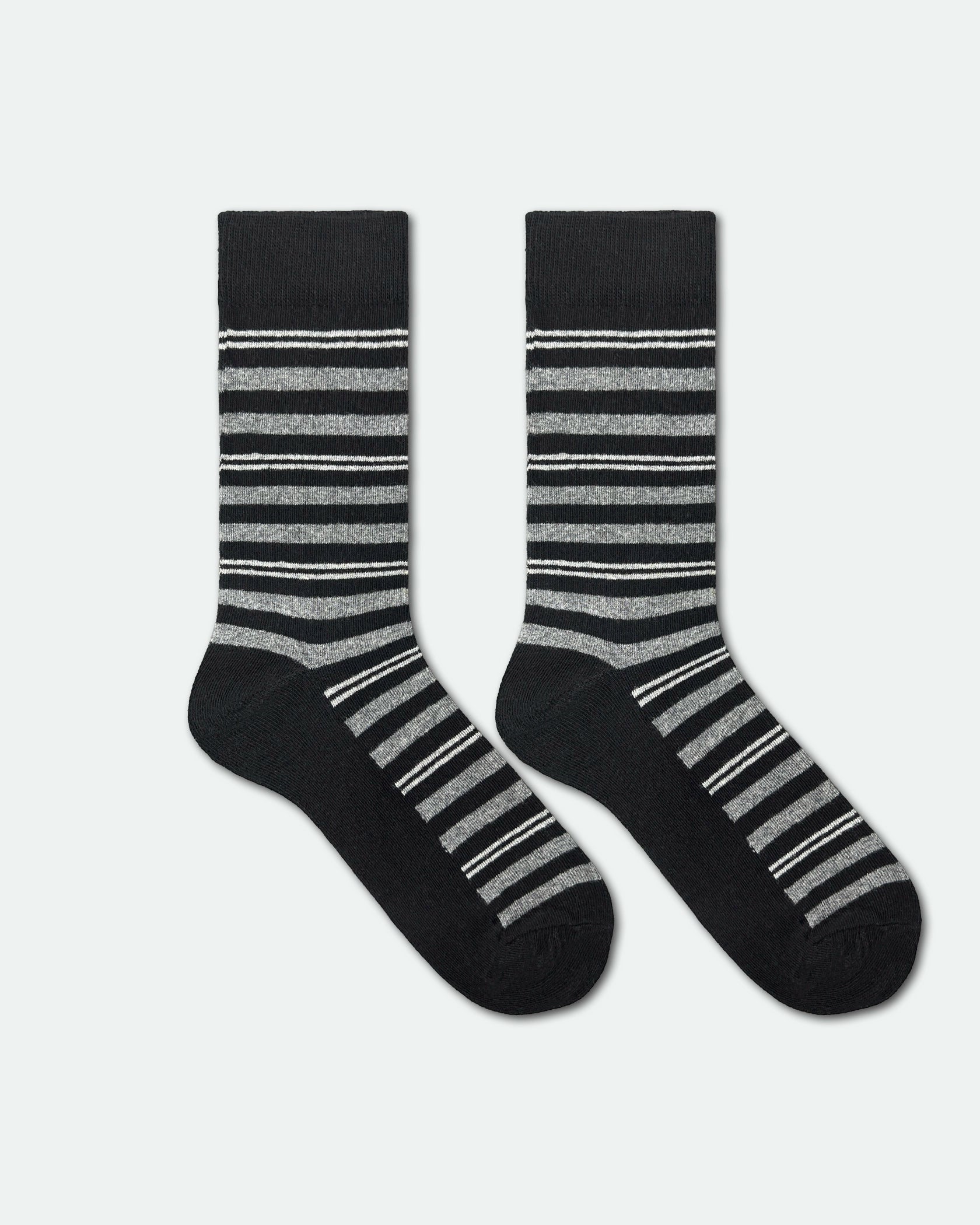 Men's Patterned Cotton Business Dress Socks Striped Mix