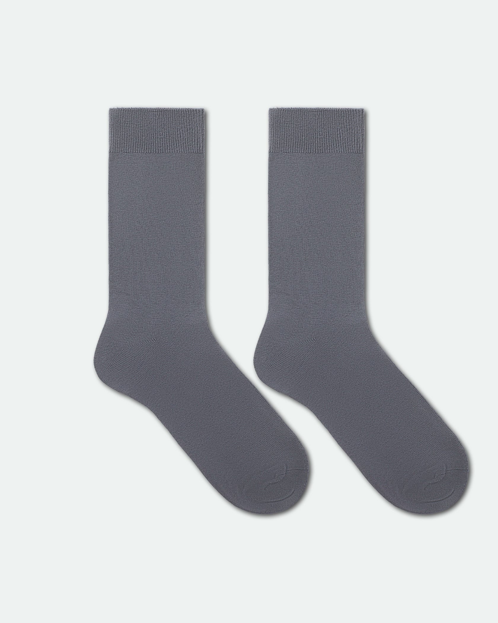 Men's Core-Spun Cotton Business Dress Socks Grey