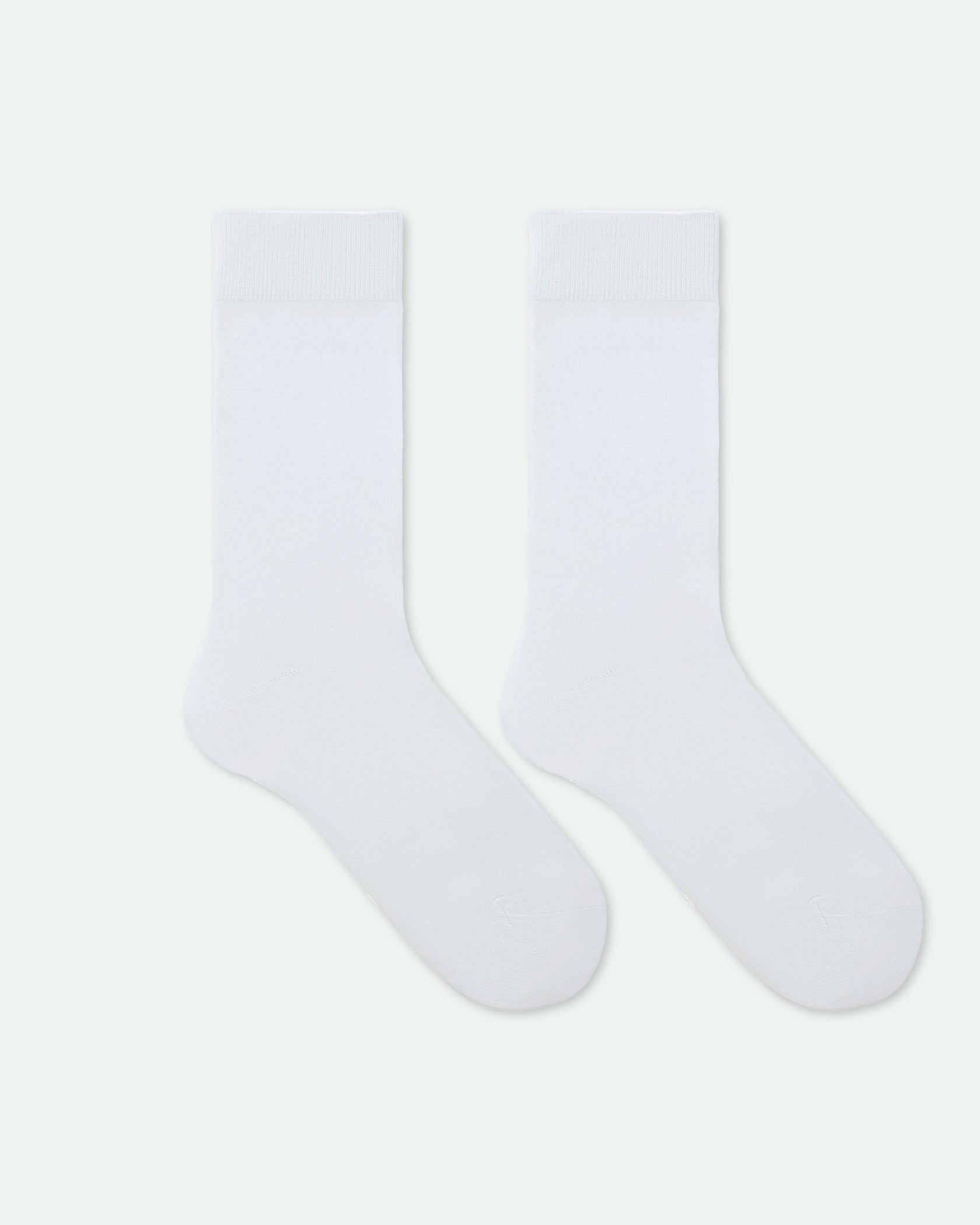 Men's Core-Spun Cotton Business Dress Socks White
