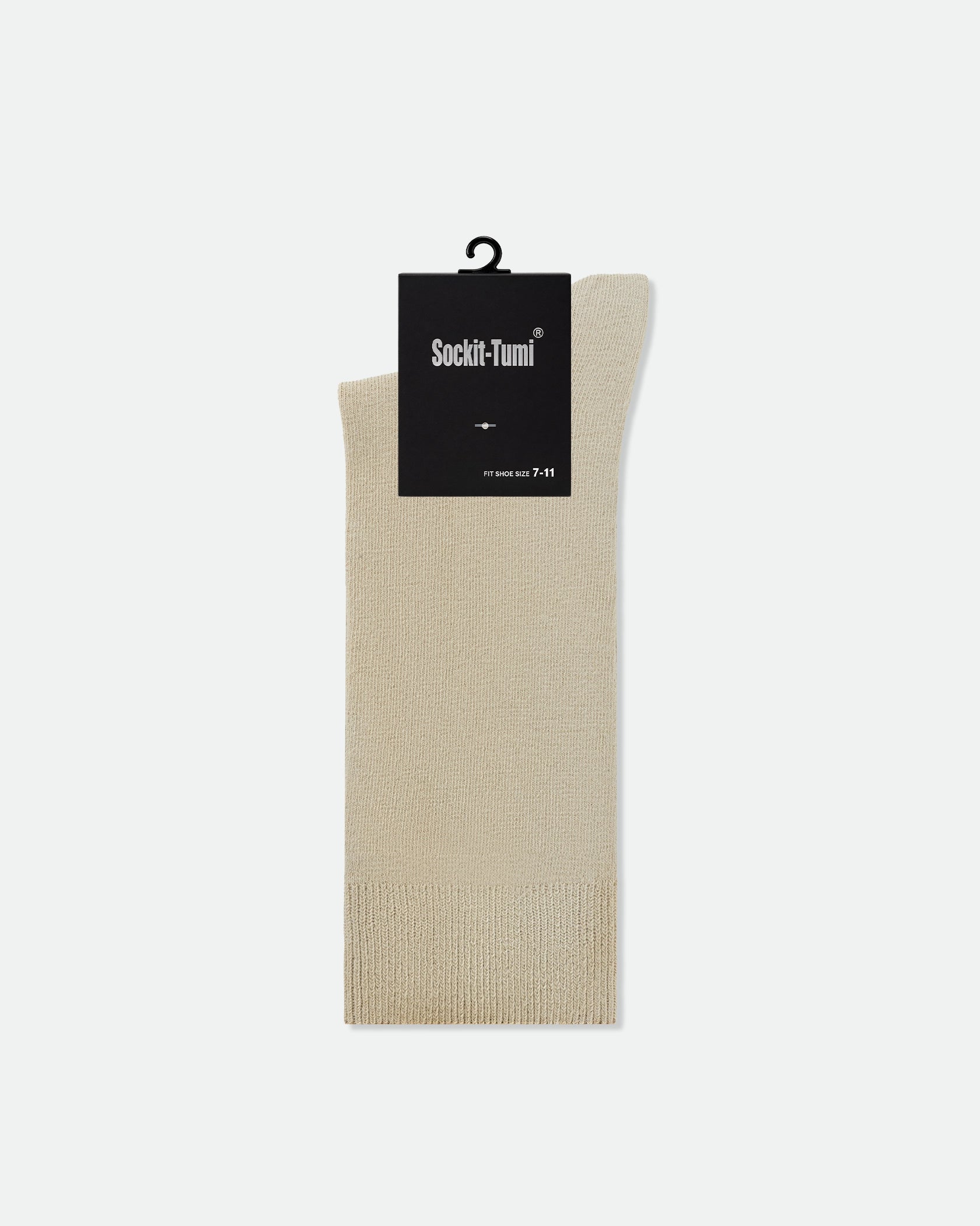 Men's Plain Premium Cotton Business Dress Socks Beige