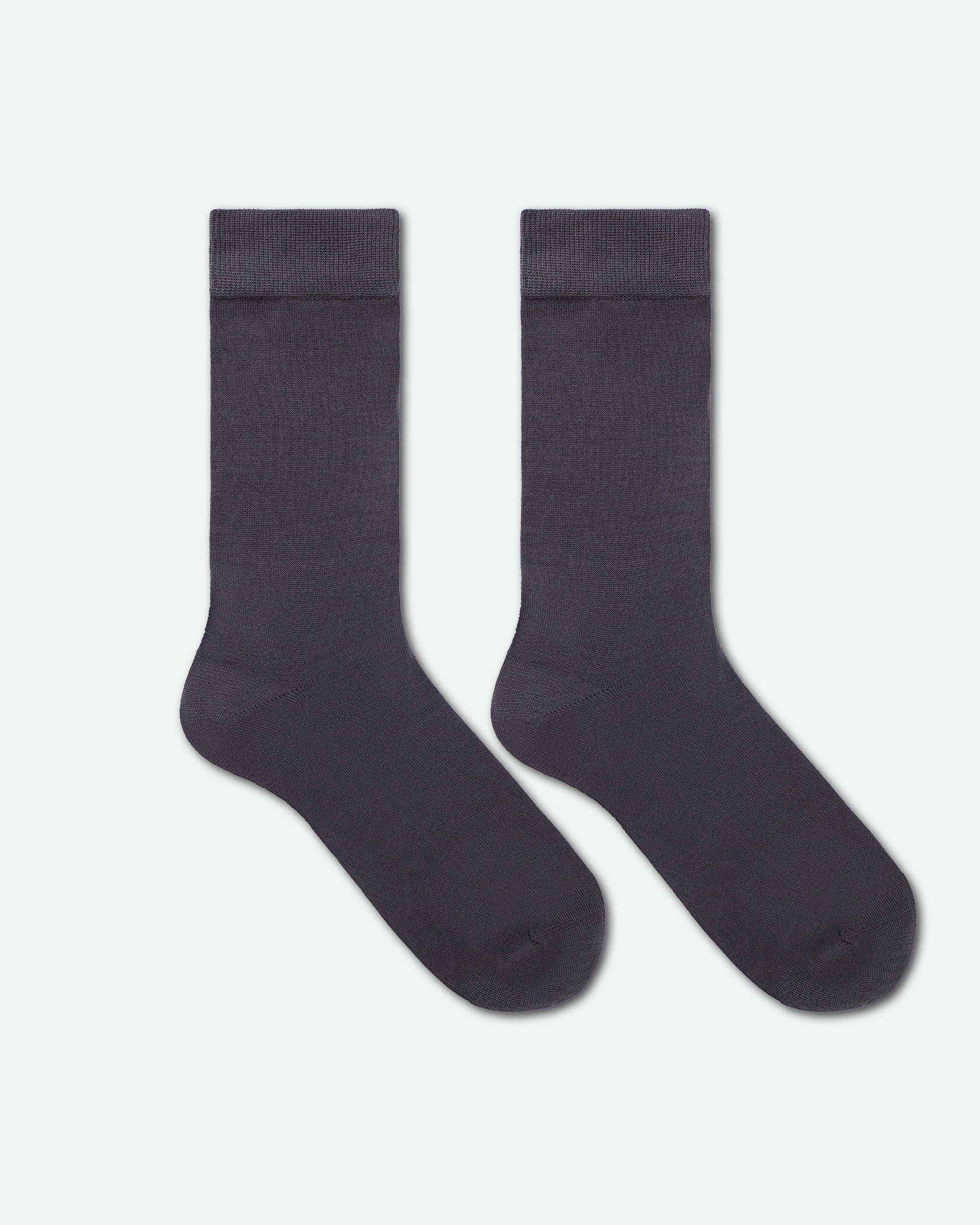 Men's Mercerised Cotton Plain Business Dress Socks Grey
