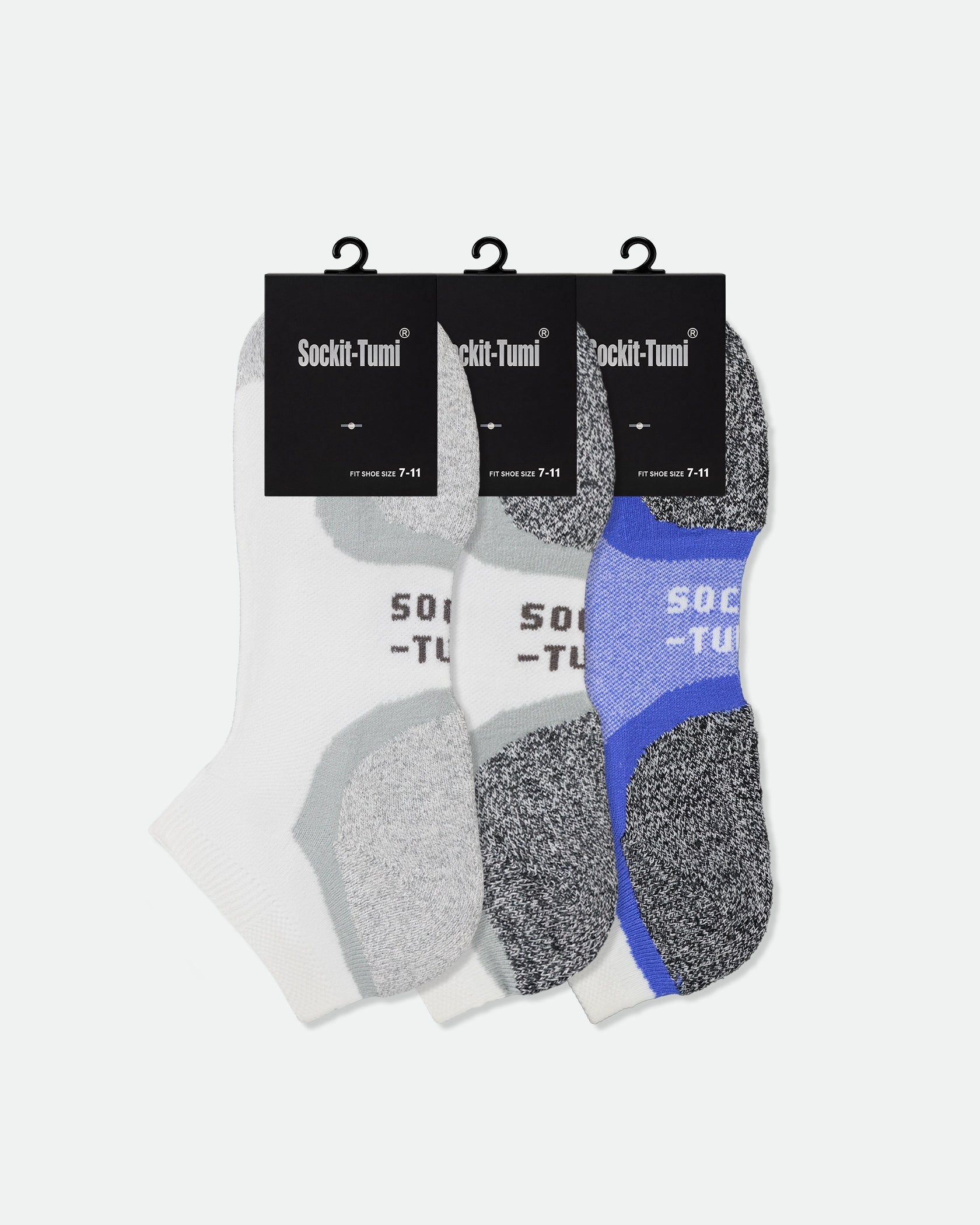 Men's Premium Cotton Low Cut Performance Running Sport Socks Black Grey Blue