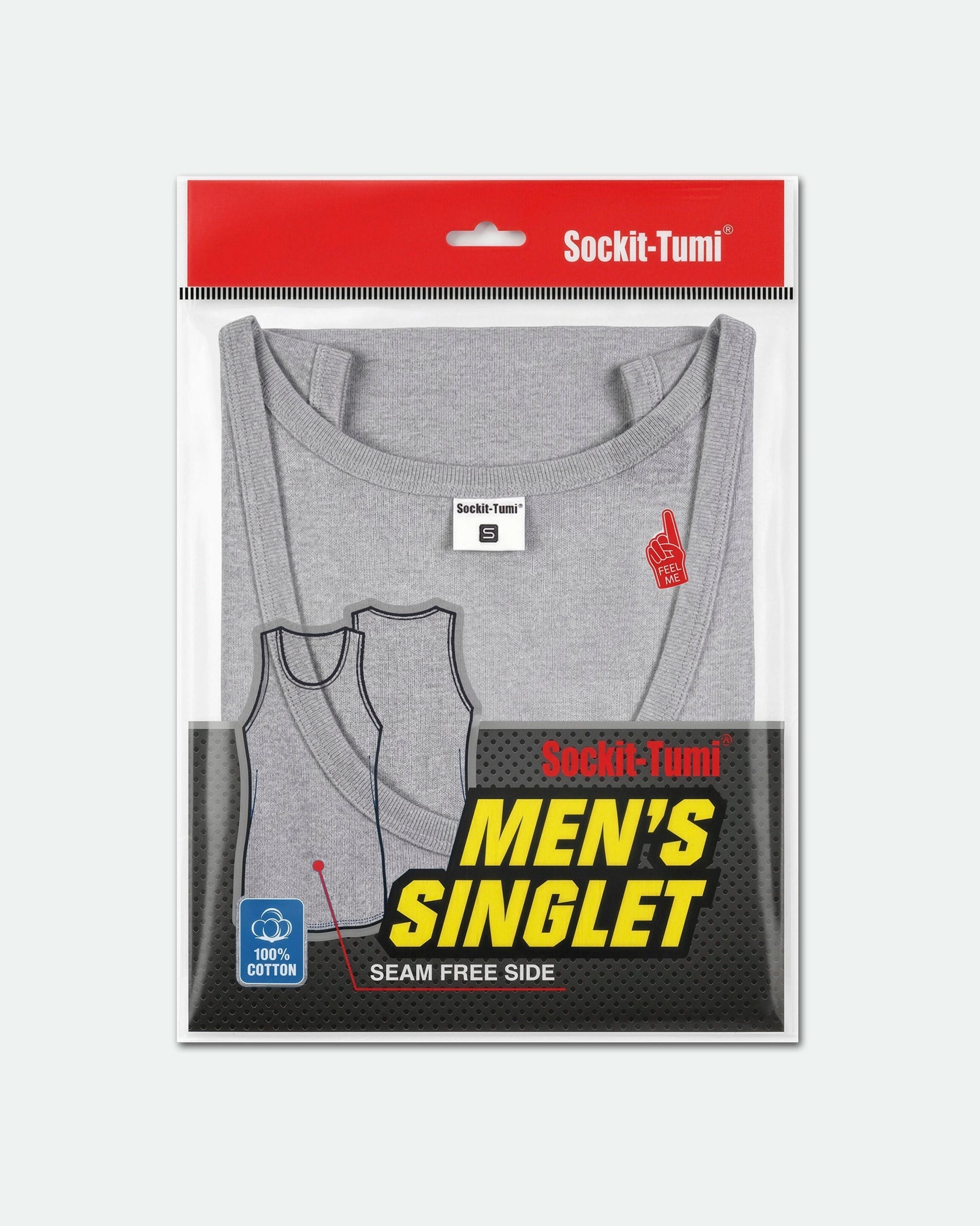 Sockit-Tumi 100% Cotton Plain Singlets Grey