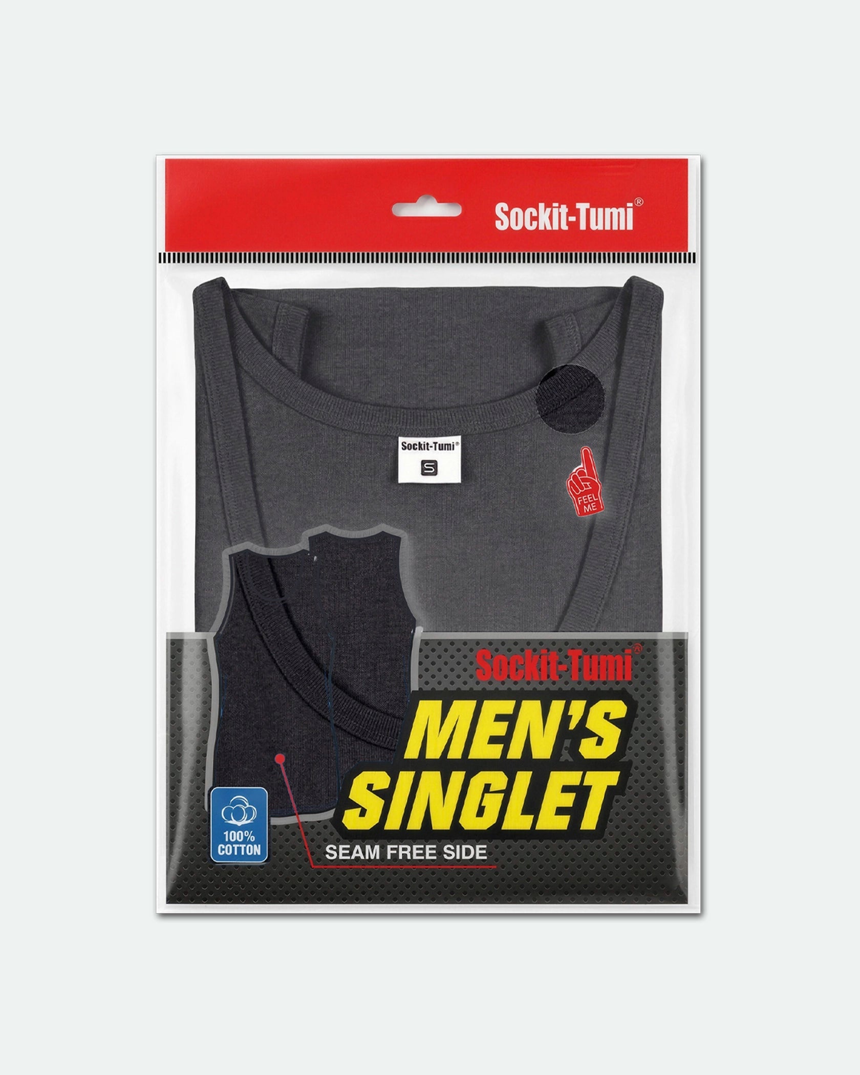 Sockit-Tumi 100% Cotton Plain Singlets Black