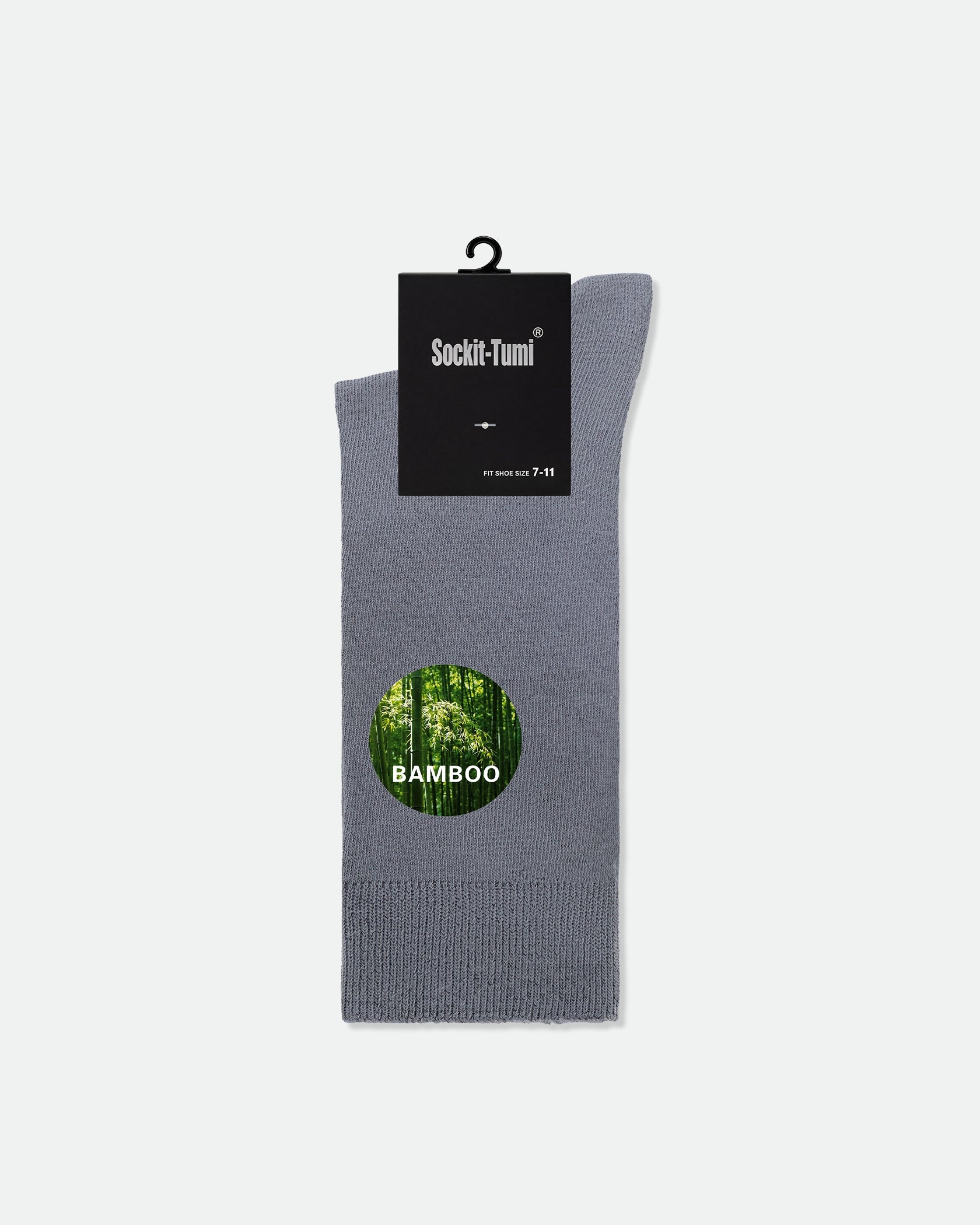 Sockit-Tumi Men's Bamboo Business Dress Socks Plain Grey