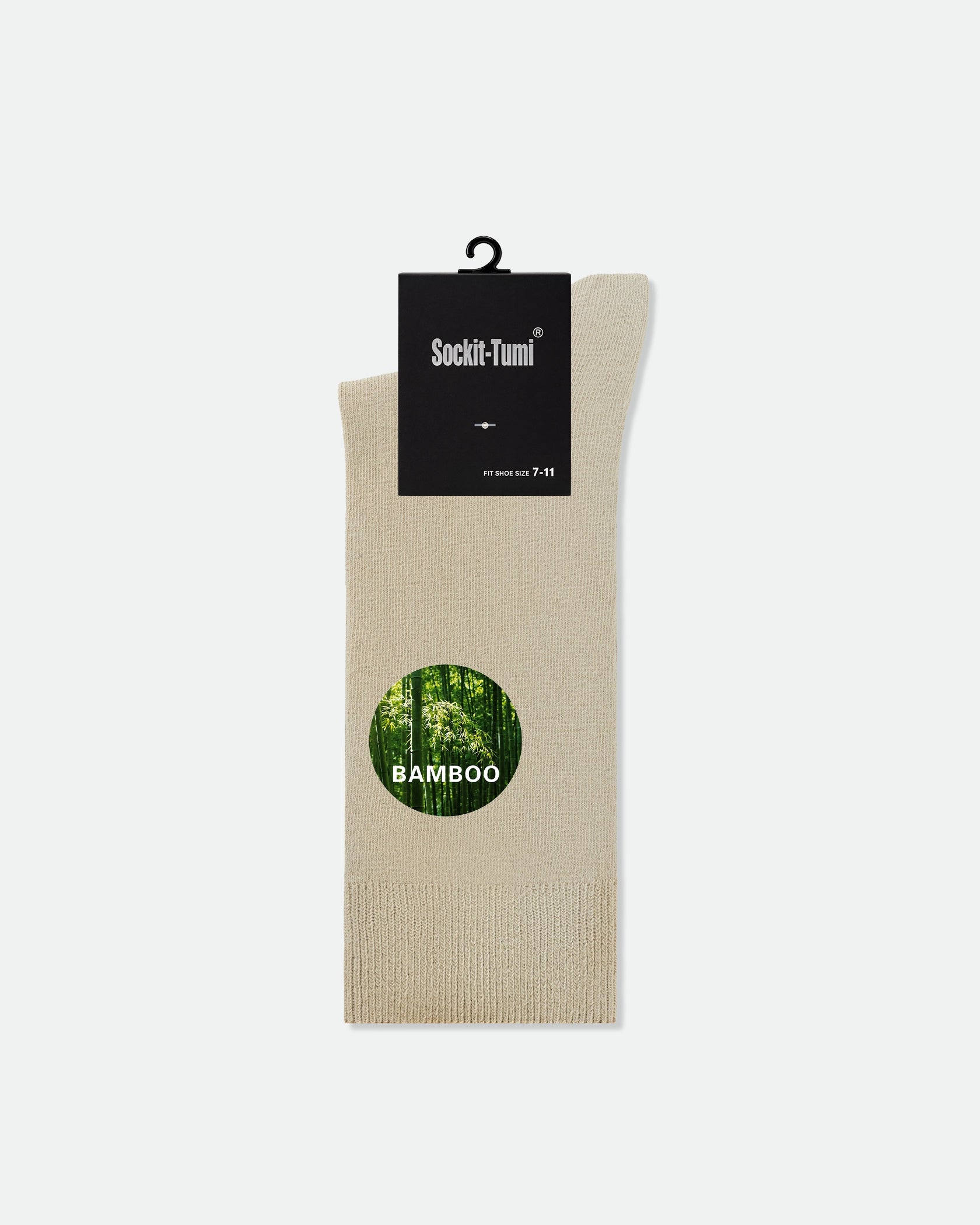 Sockit-Tumi Men's Bamboo Business Dress Socks Plain Beige