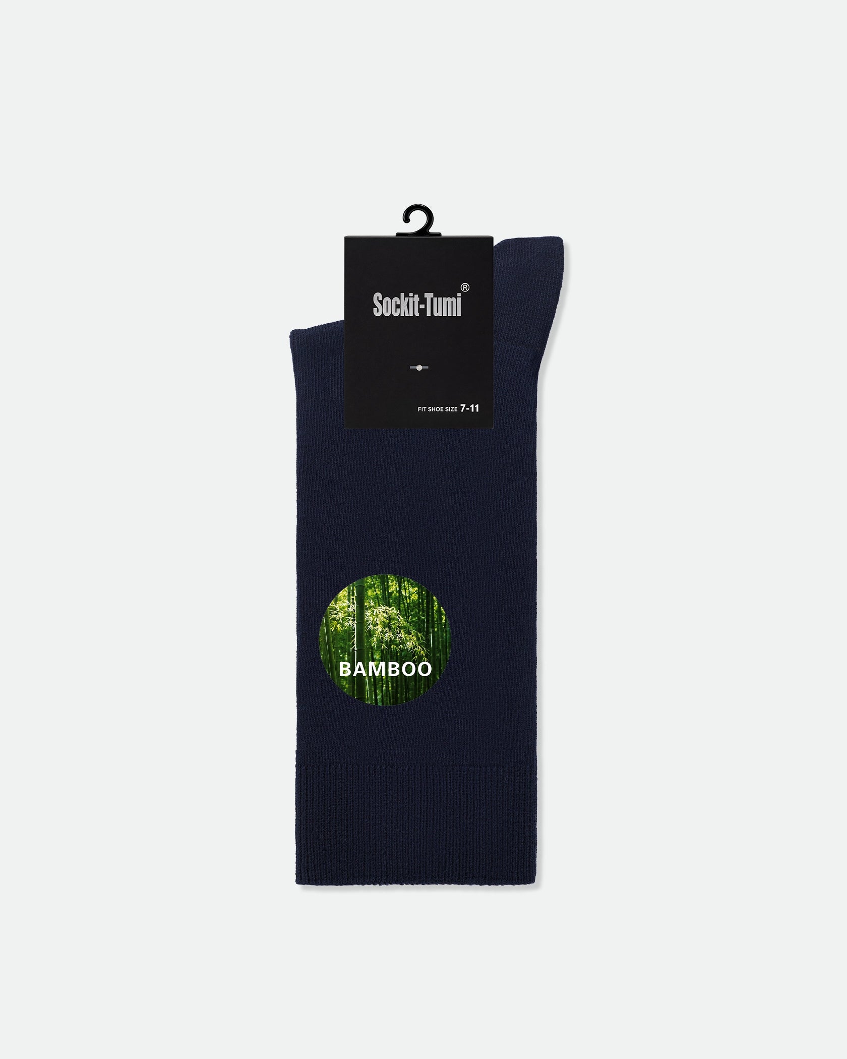 Sockit-Tumi Men's Bamboo Business Dress Socks Plain Navy Blue