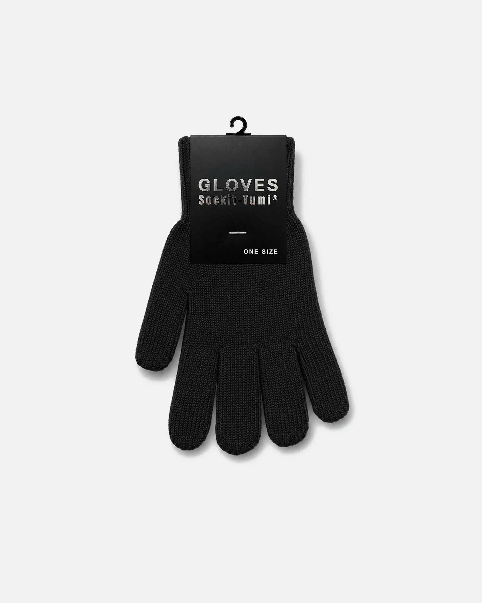Full Finger Knit Acrylic Gloves Black