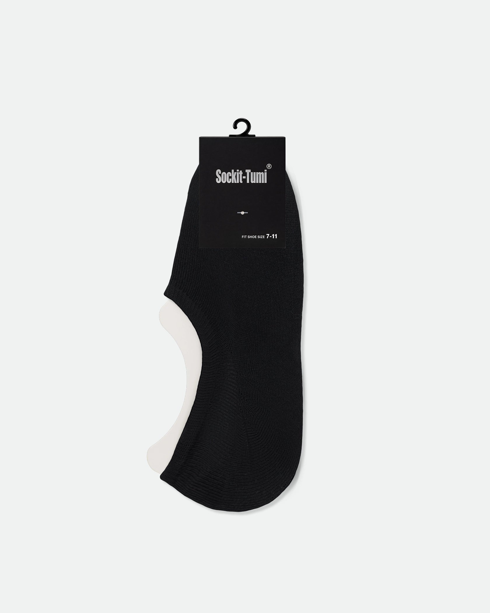 Men's Cotton Footlet Invisible No Show Socks with Heel Rubber Black