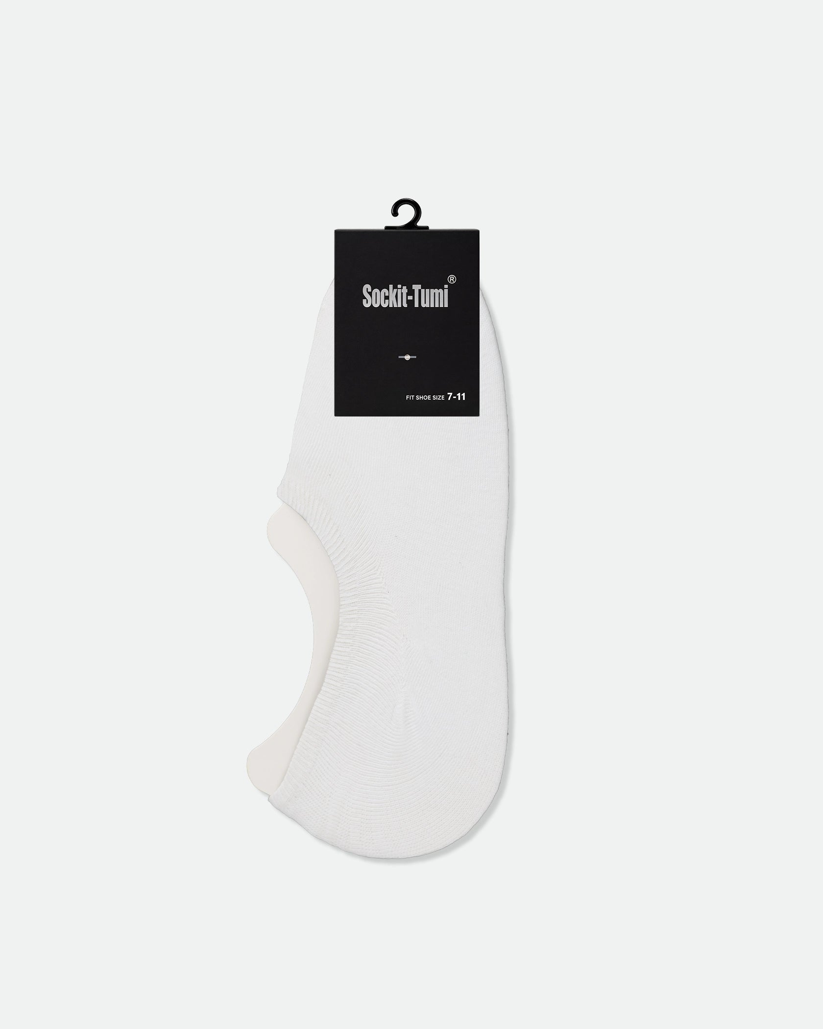 Men's Cotton Footlet Invisible No Show Socks with Heel Rubber White