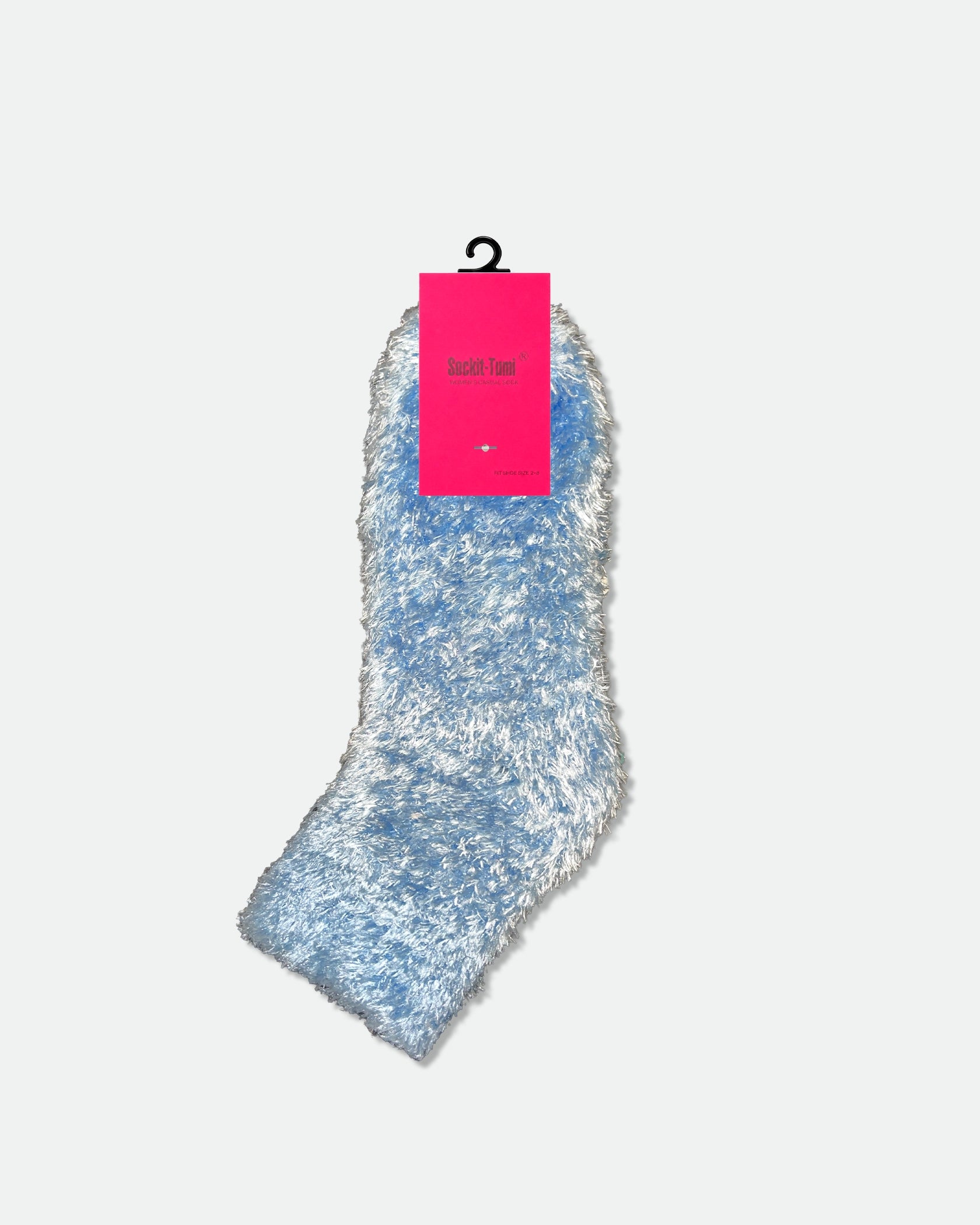 Women's Fluffy Crew Bed Socks Light Blue