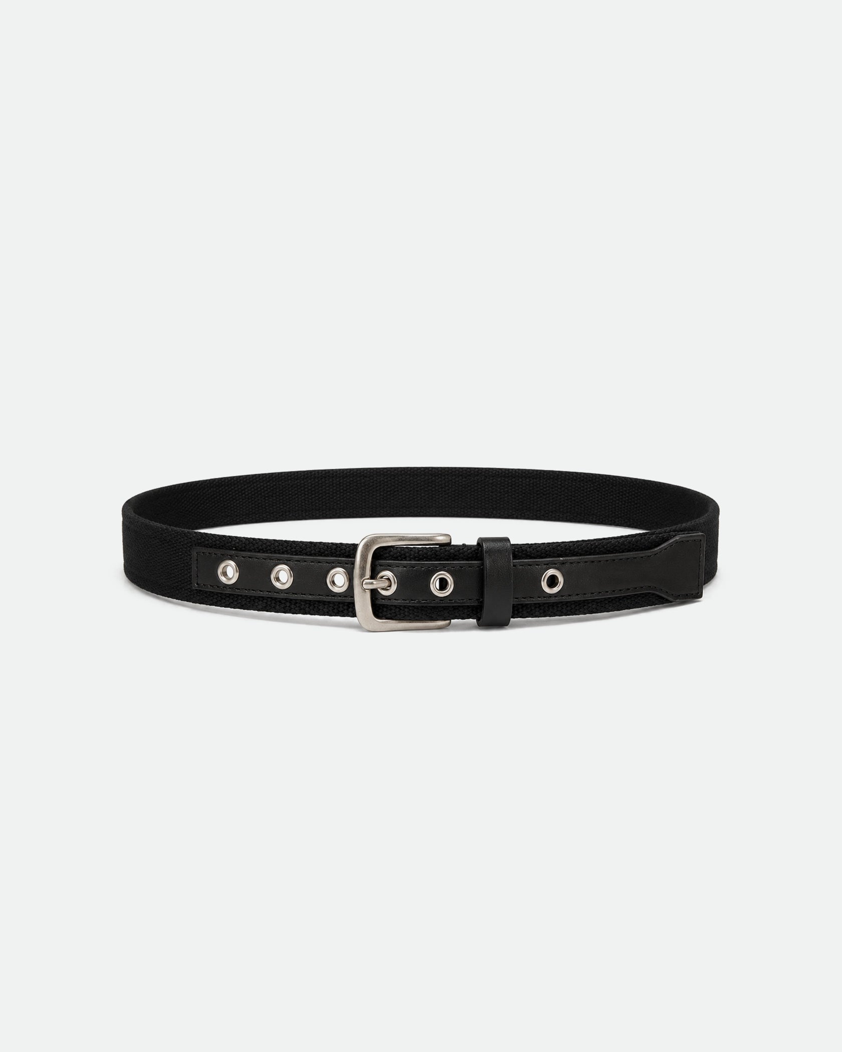 Black Smooth Leather Belt with Gunmetal Pin Buckle 33mm