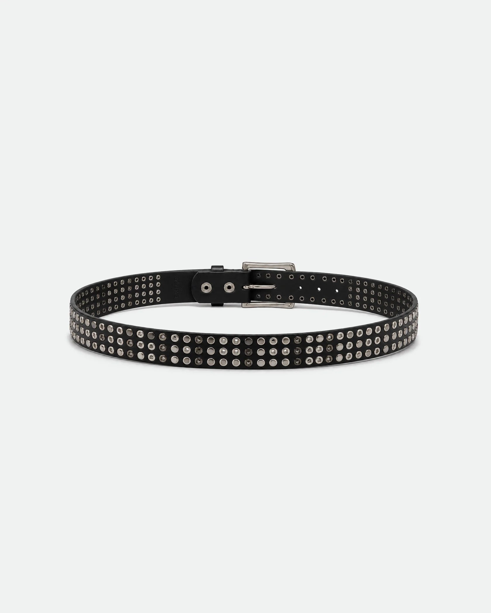 Y2K Tattoo Graphic Belt Black Mixed Dome Studs 38mm - Back