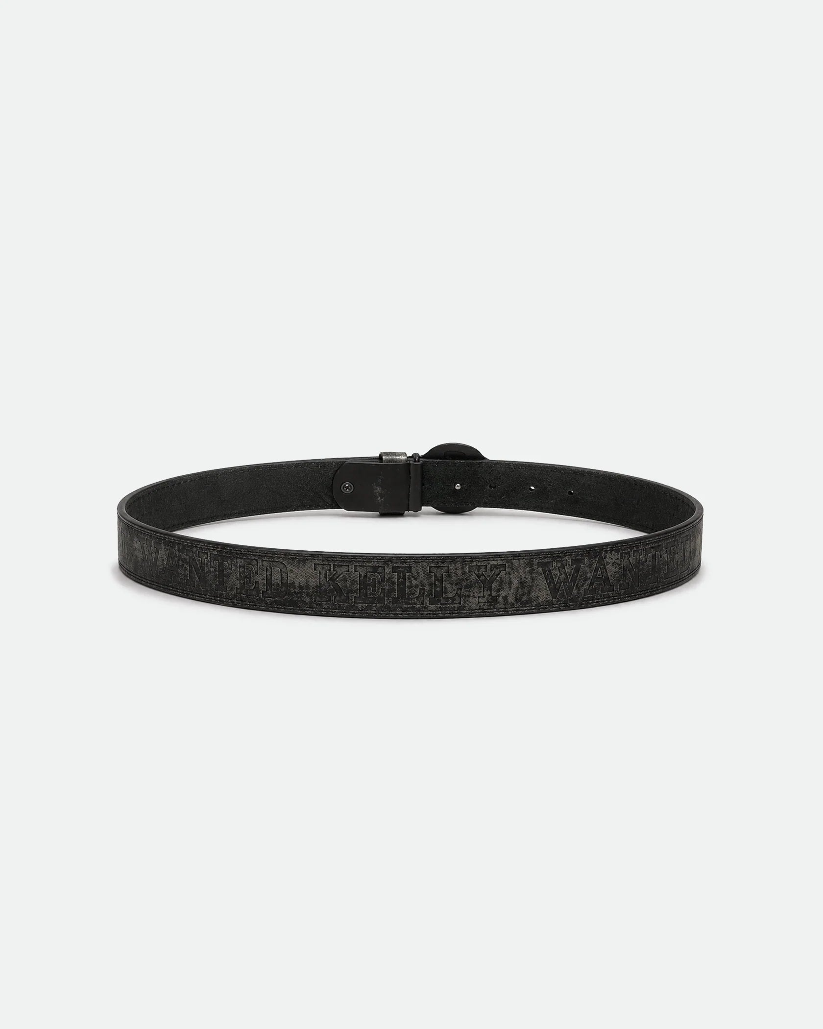Distressed Black Outlaw Western Belt 38mm - Back