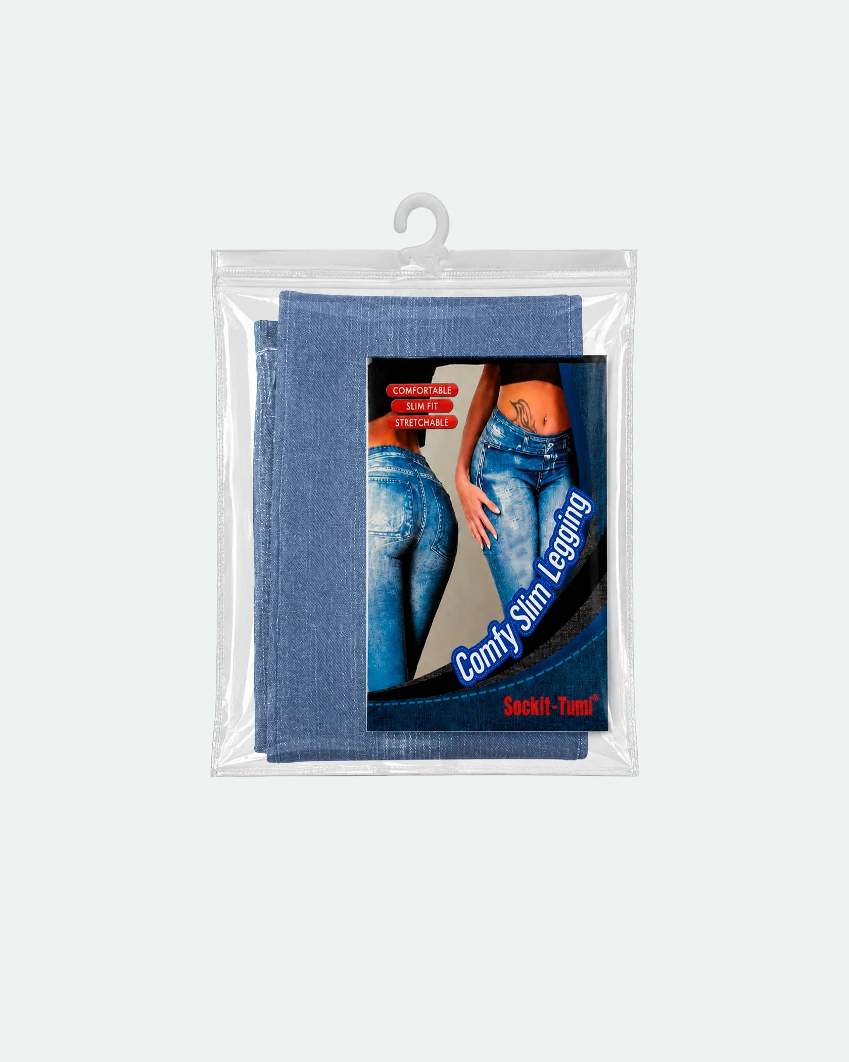 Denim Print Jean Leggings Mid Blue Wash L-XL - Packaging