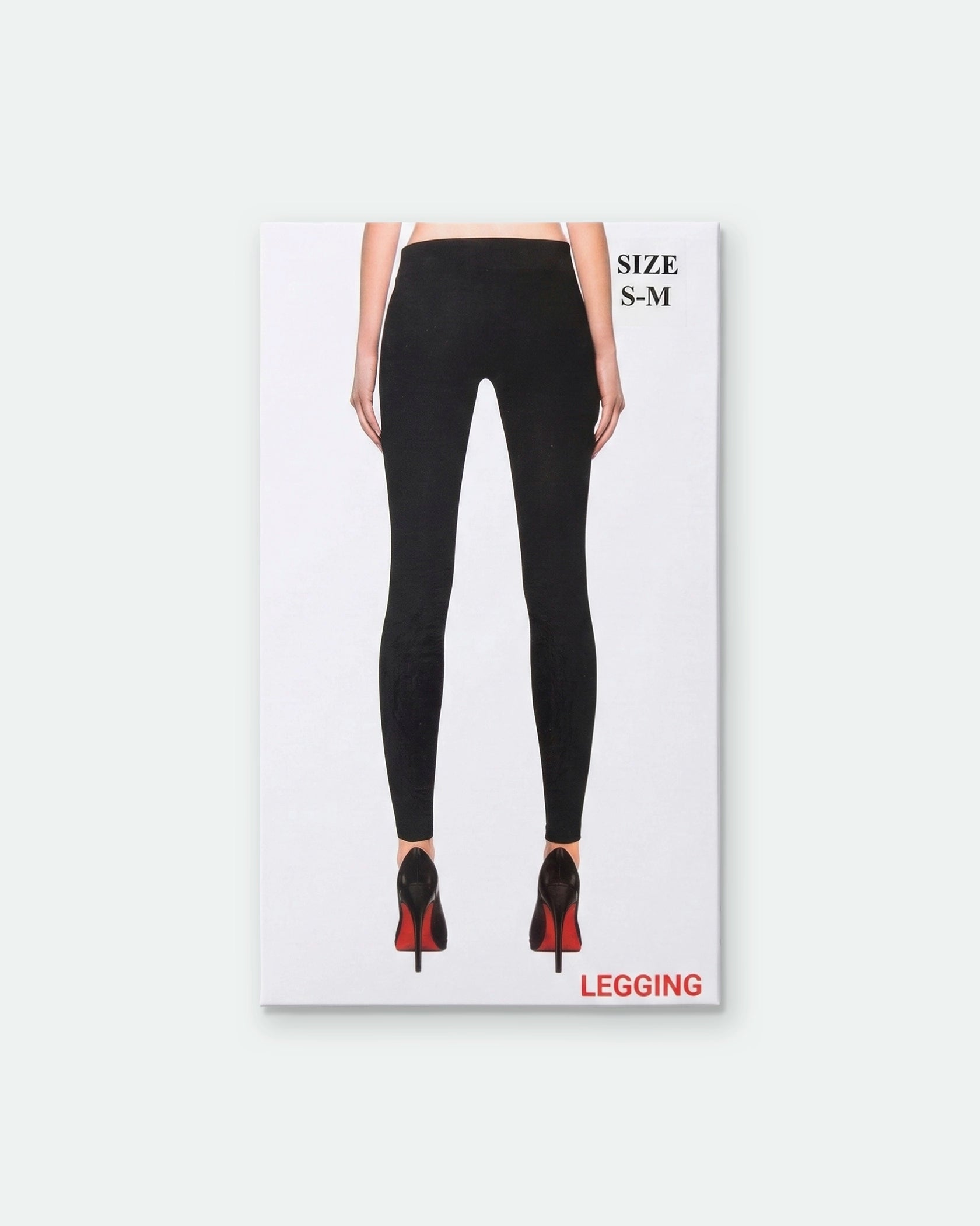 Women's Cotton Mid Waist Full Length Leggings Black (S-M)